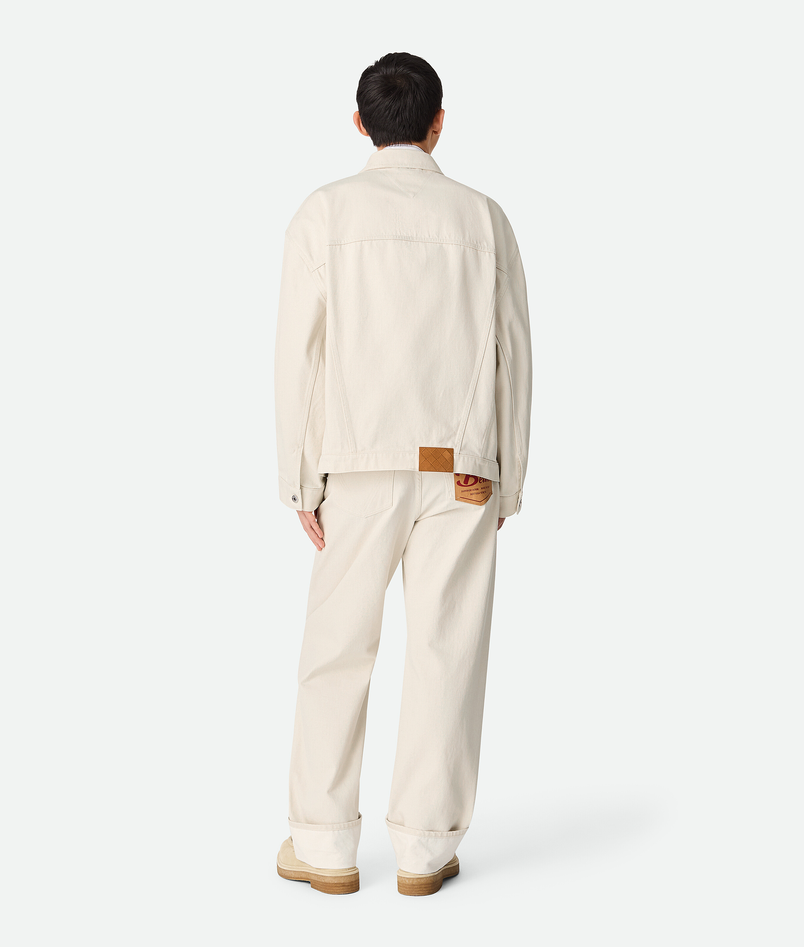 Bottega Veneta Bunte Jeans Mit Umschlag In Pale Meringue