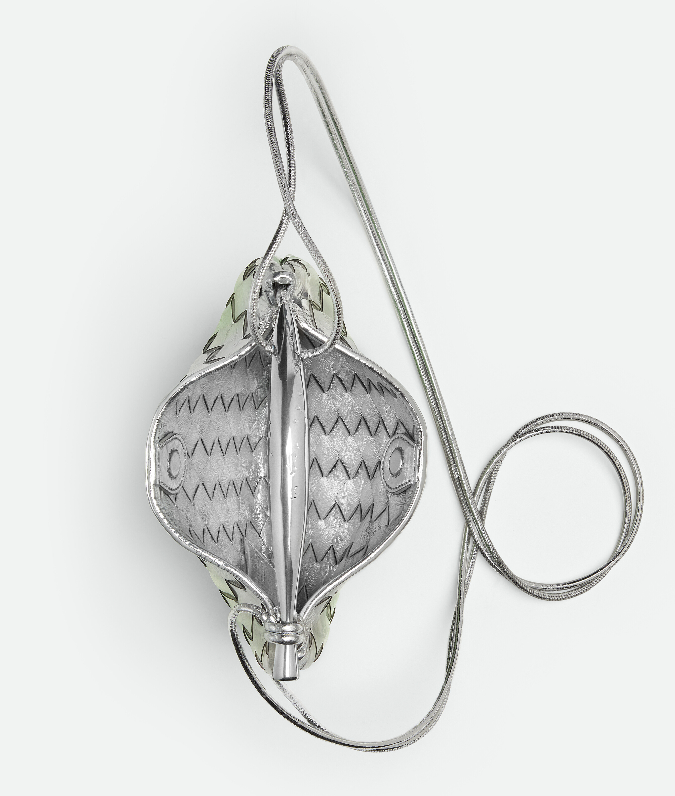 Bottega Veneta Sardine Micro In Fresh Mint/silver
