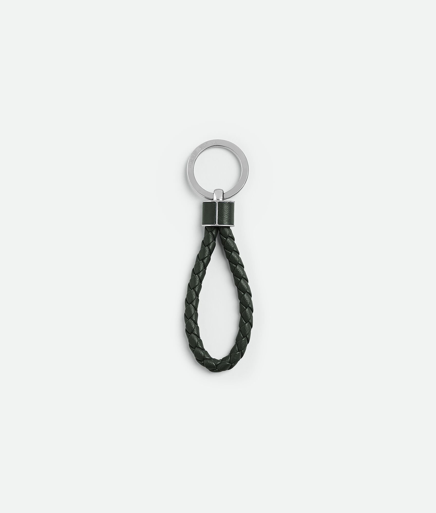 Bottega Veneta® Men's Intreccio Key Ring in Dark green. Shop online now.