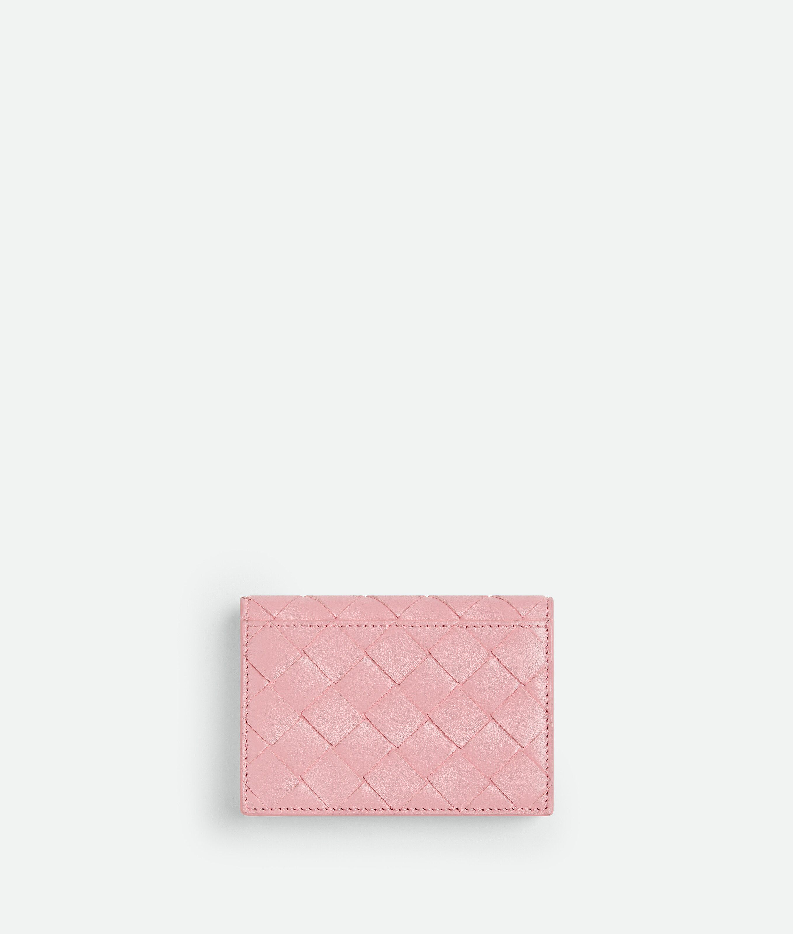 Shop Bottega Veneta Intrecciato Business Card Case In Pink