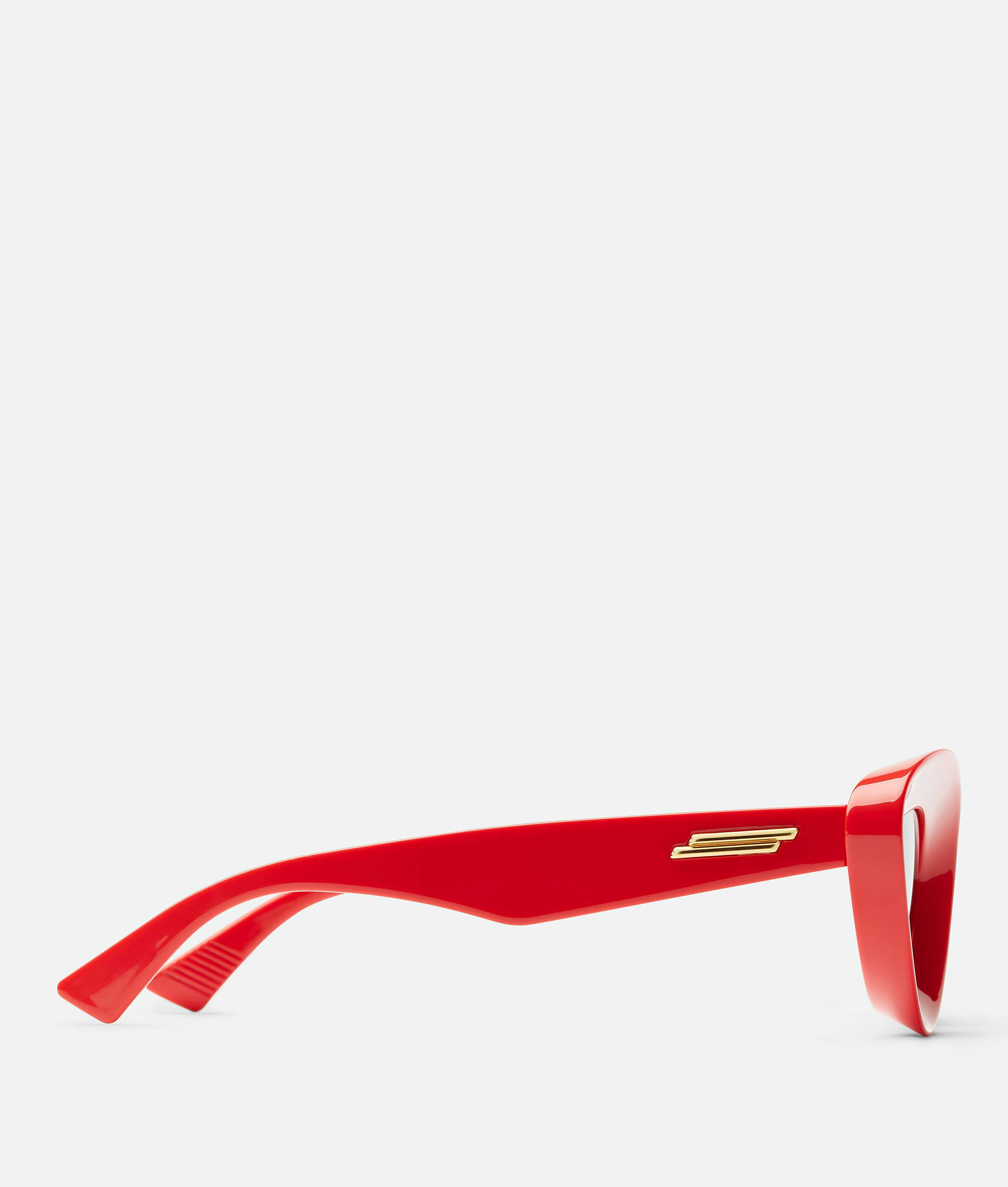 Shop Bottega Veneta Sharp Cat Eye Sunglasses In Red/grey