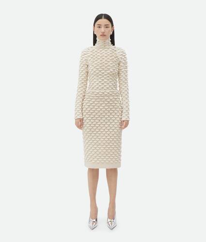 Fish Scale Wool Midi Skirt