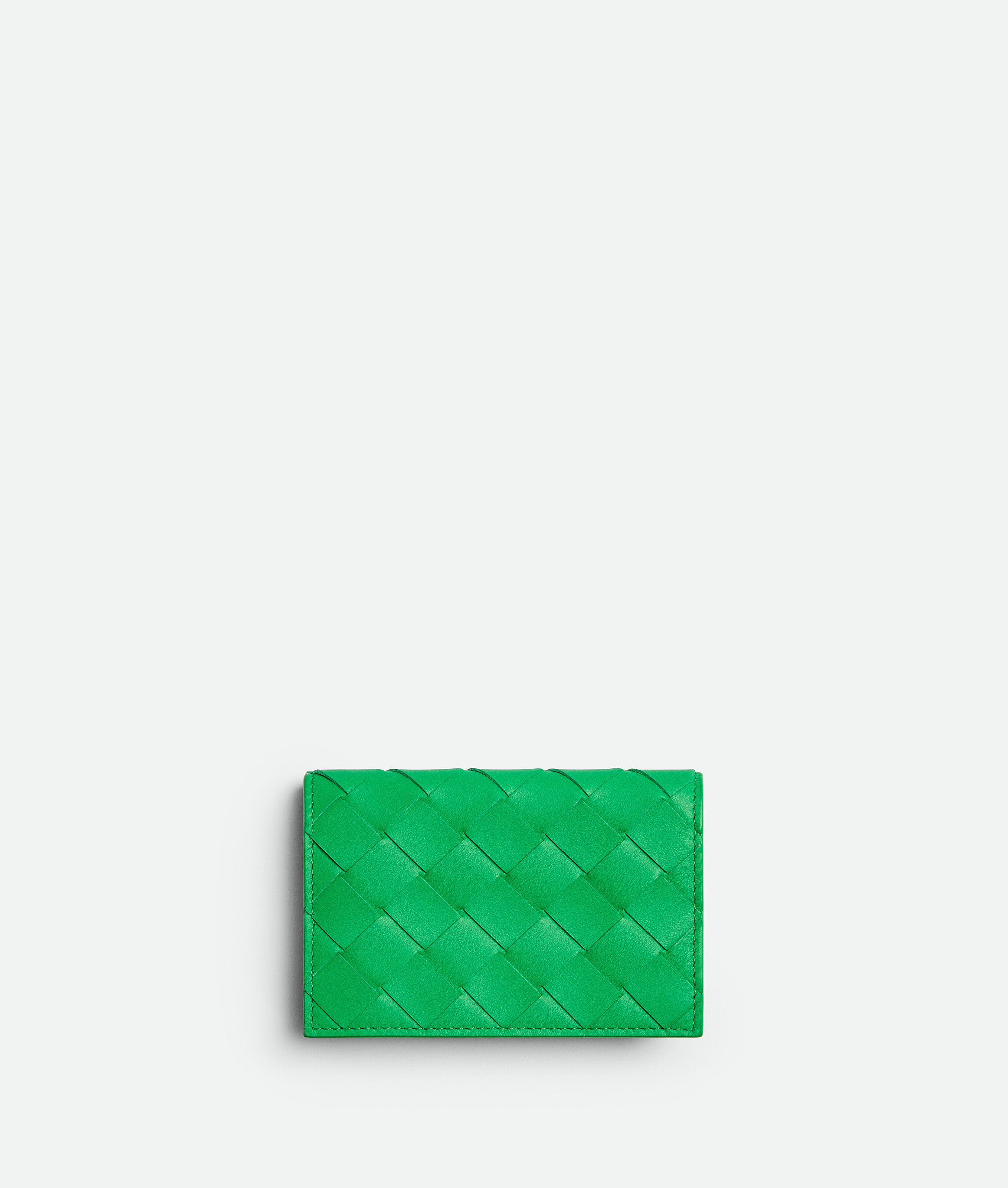 Bottega Veneta Intrecciato Business Card Case In Green