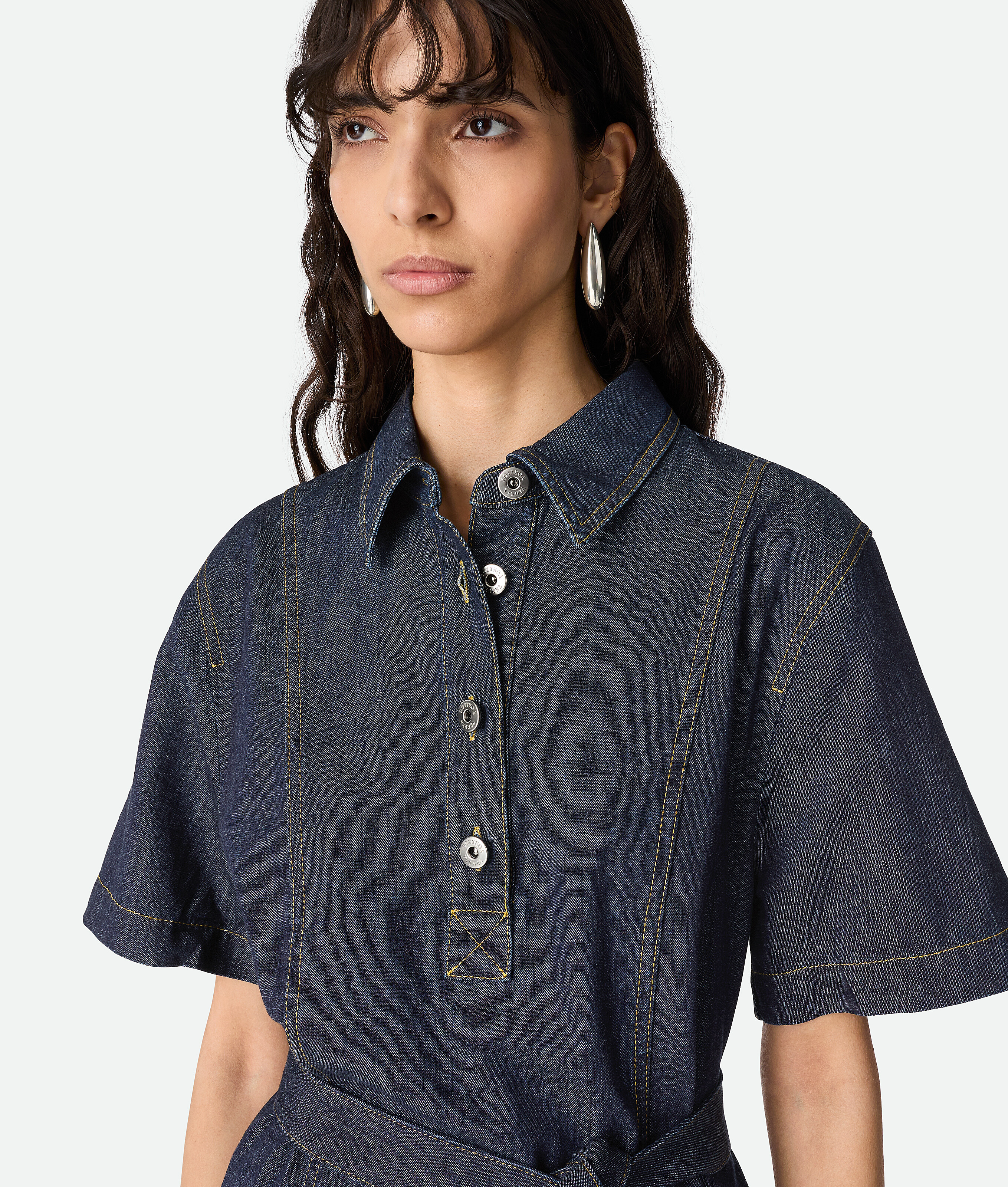 Bottega Veneta Jeanskleid Mit Indigo Waschung