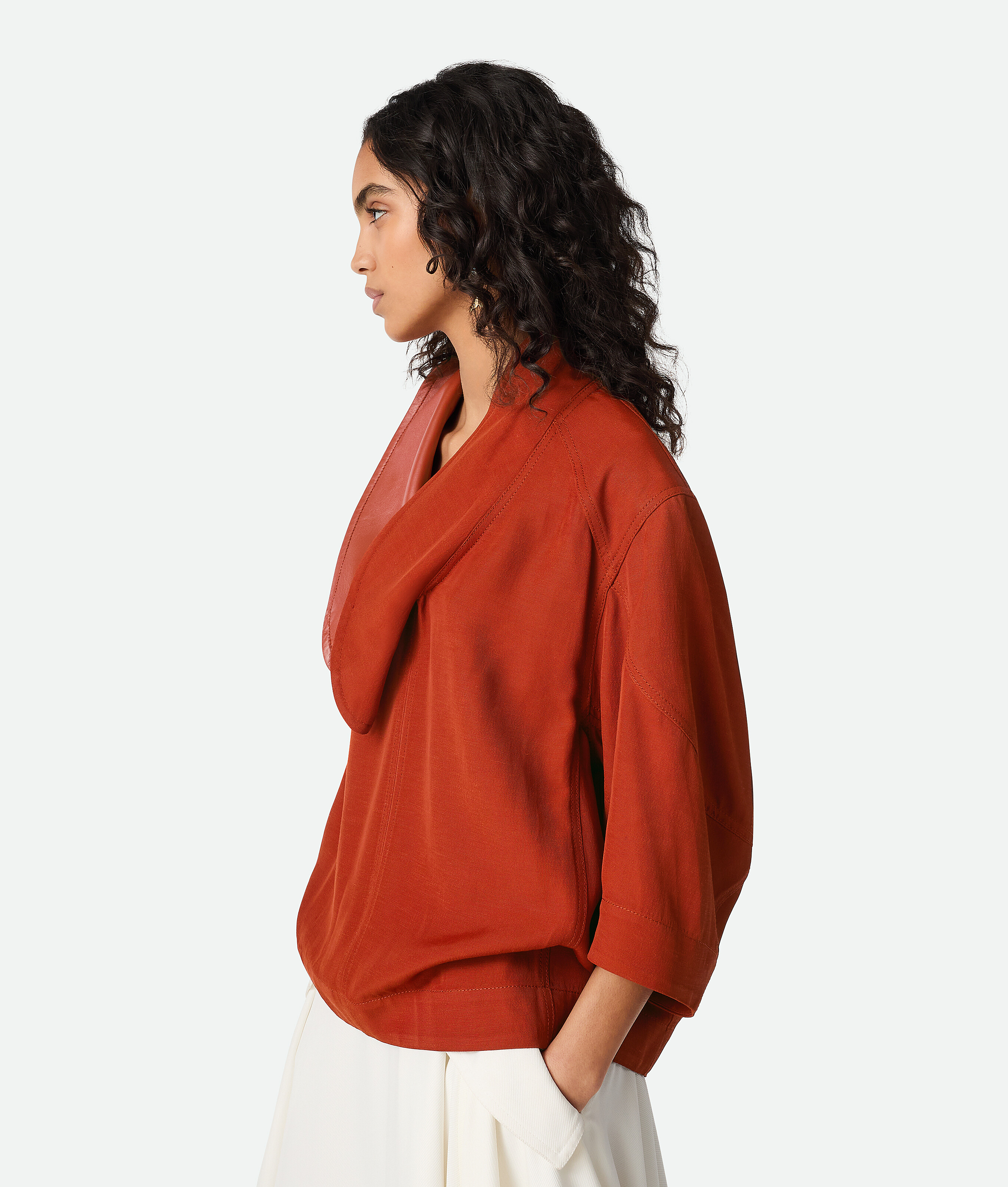 Bottega Veneta Tiziano Red Viscose Blend Blouse In Copper