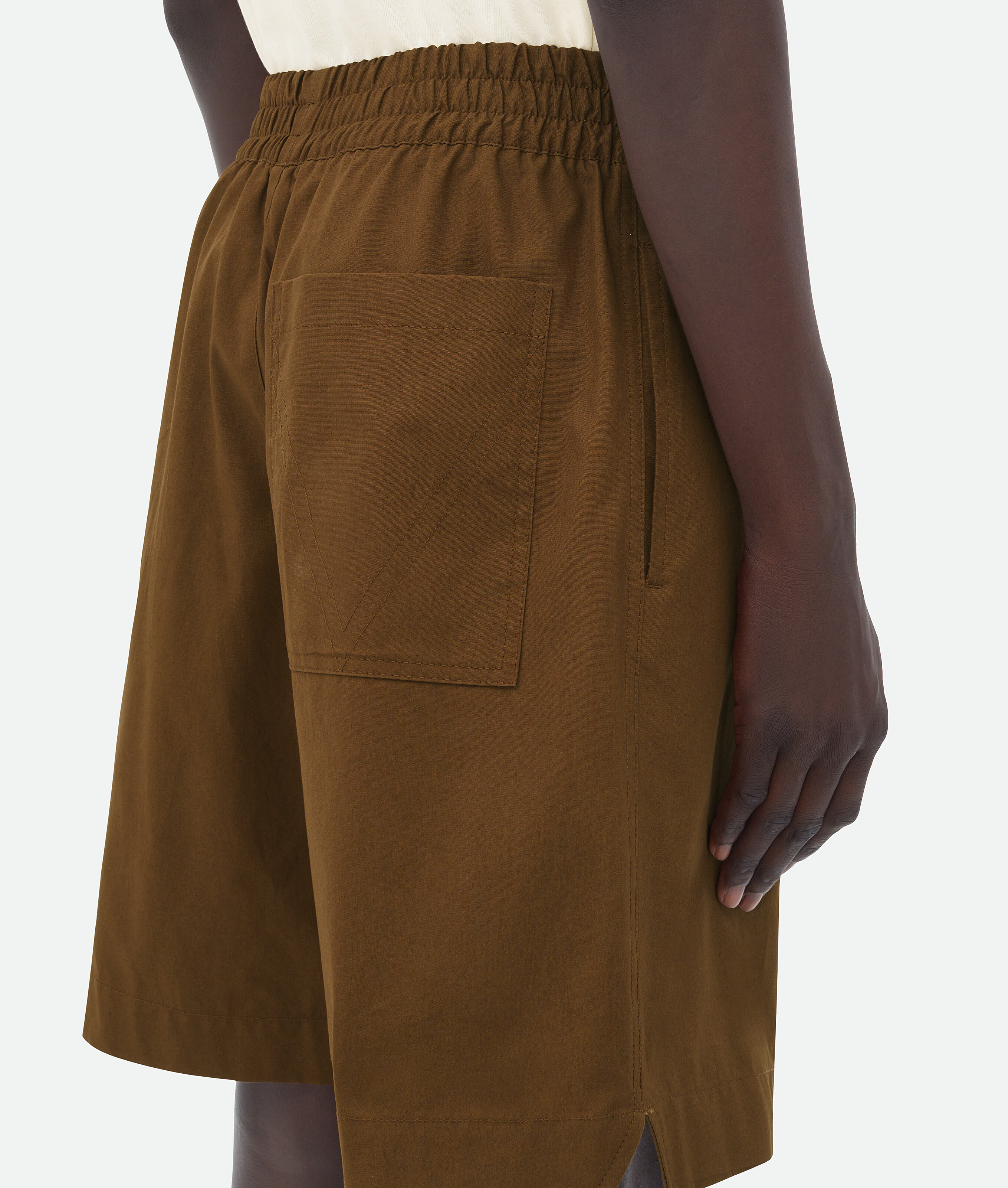 Shop Bottega Veneta Cotton Shorts In Brown