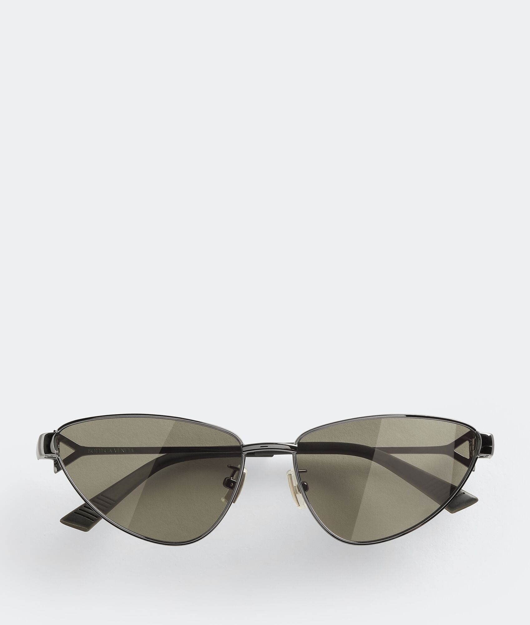 Bottega Veneta® Turn Cat-eye Sunglasses in Ruthenium / Grey. Shop ...