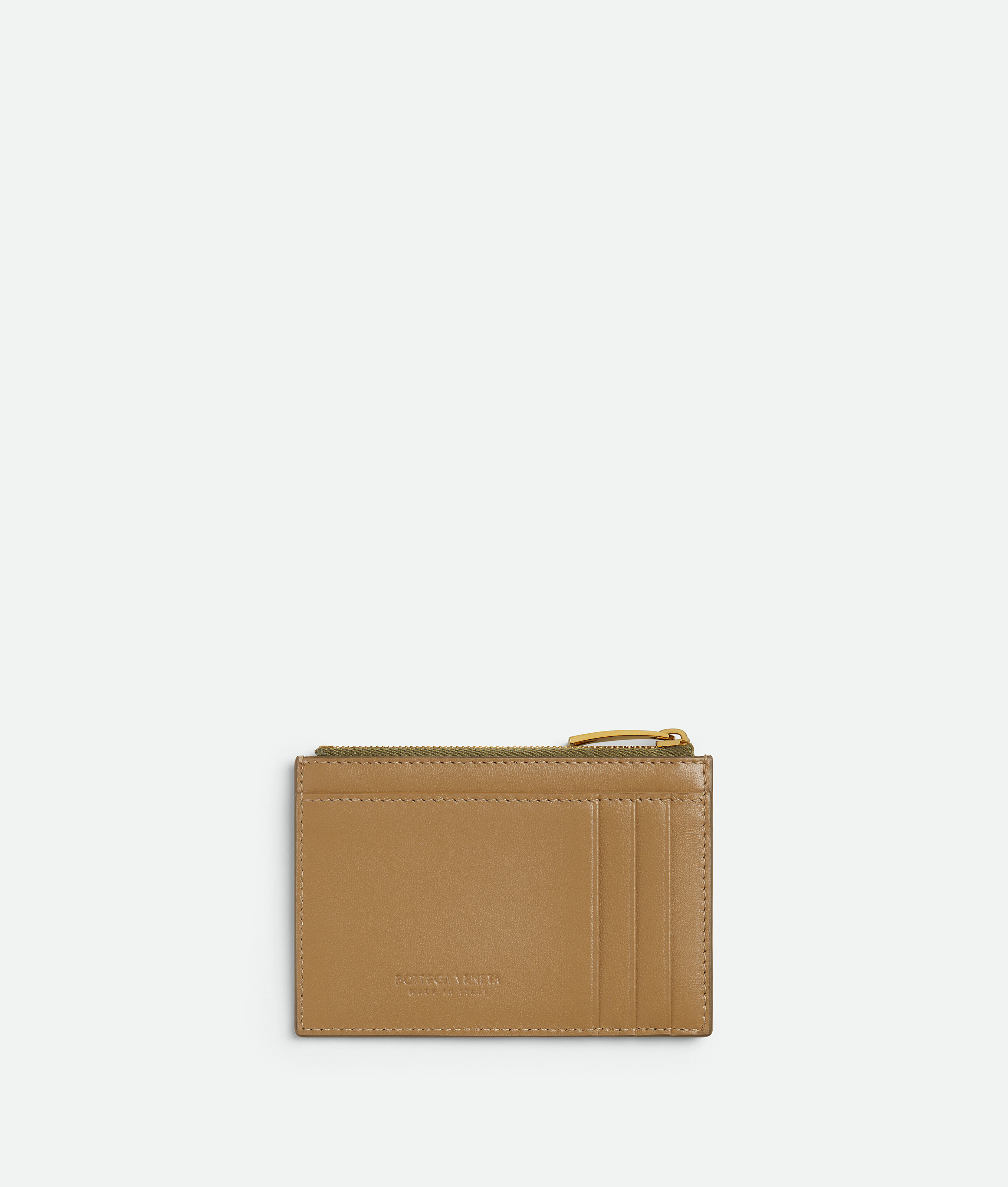 Bottega Veneta Cassette Kartenetui Mit Zip In Algae/dark Praline