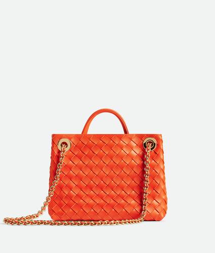 Bottega Veneta® Women's Small Andiamo With Chain in Orange. Shop online ...