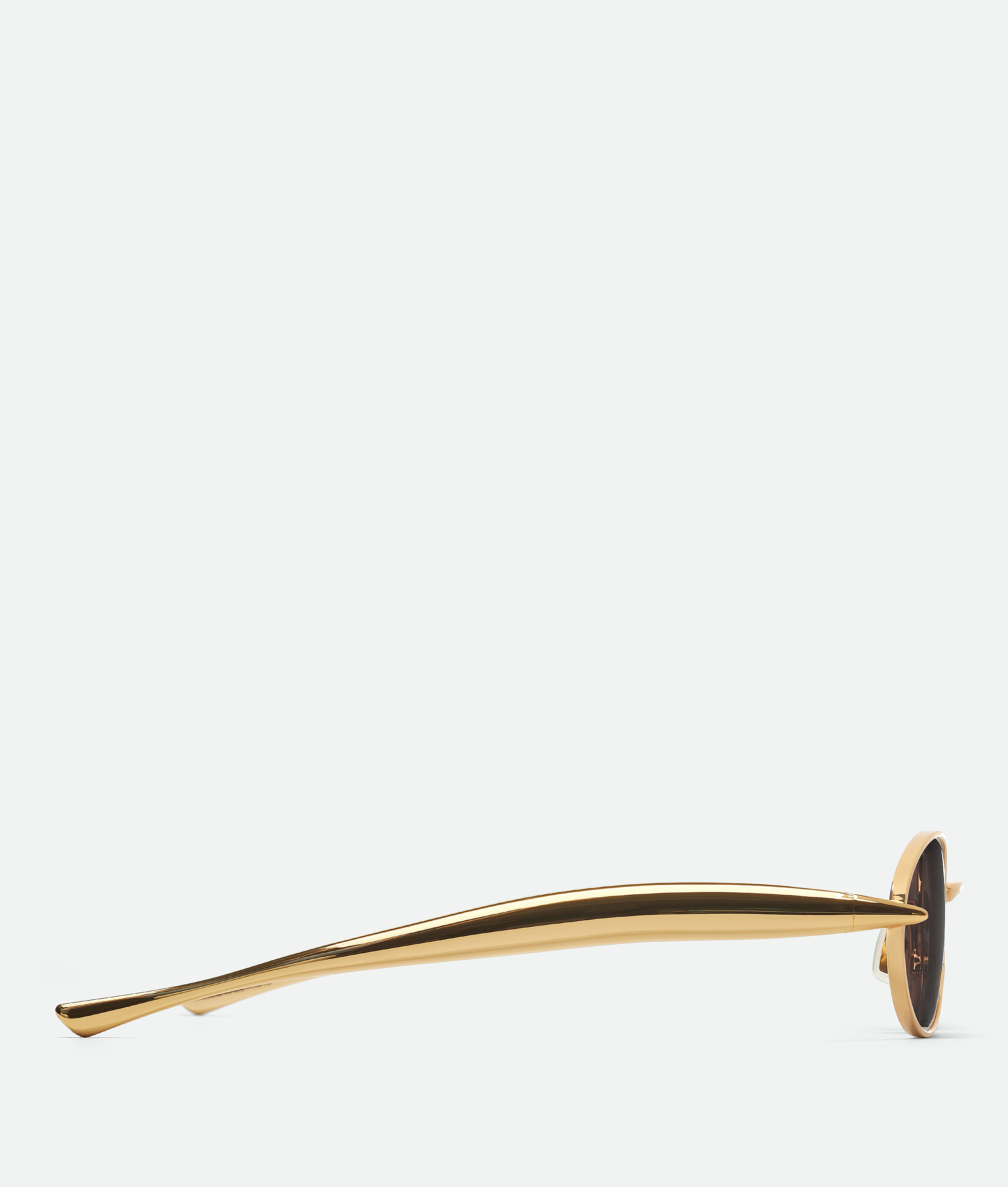 Bottega Veneta Ovale Sardine Sonnenbrille In Gold/gold/grey