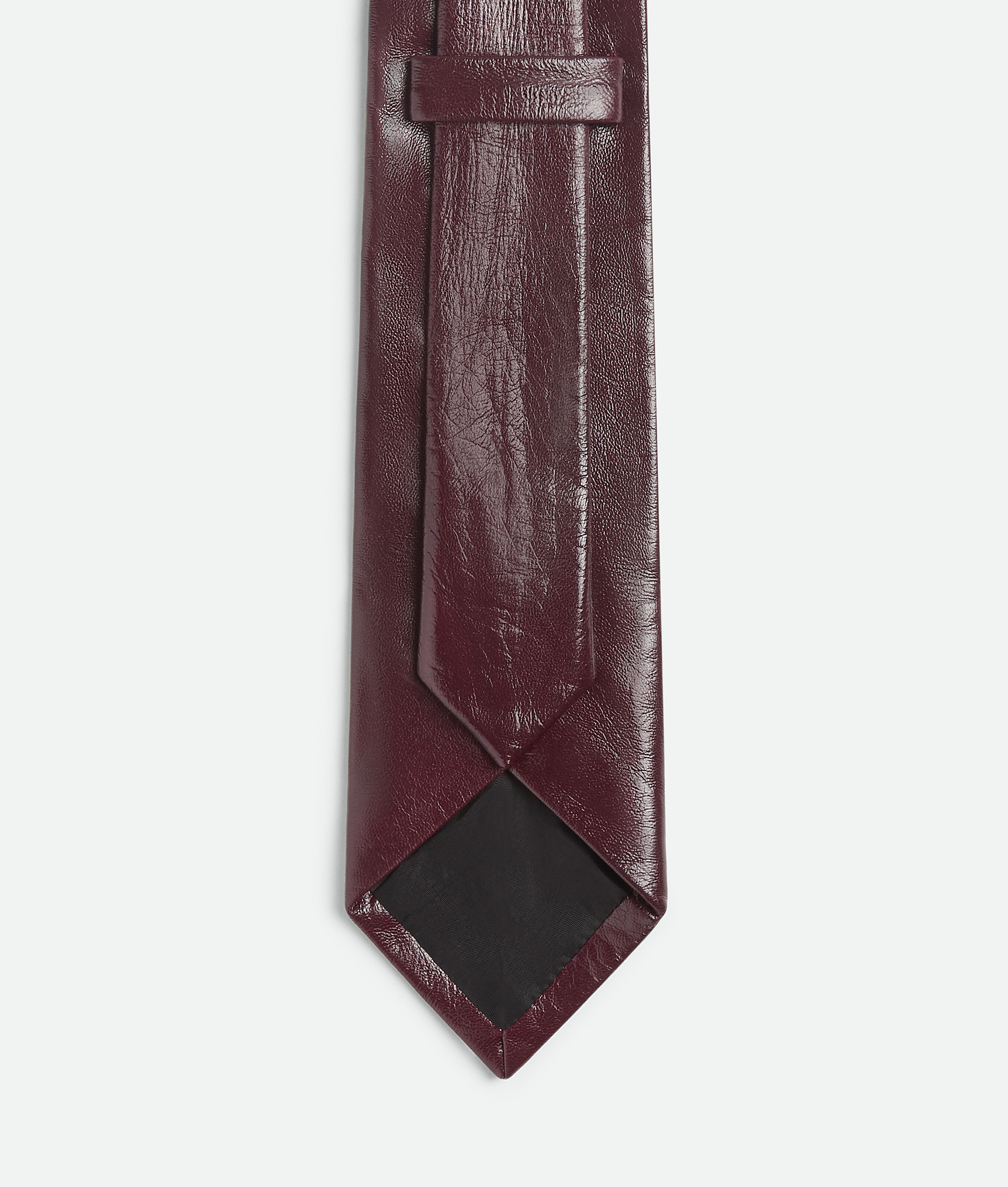 Shop Bottega Veneta Shiny Leather Tie In Bordeaux
