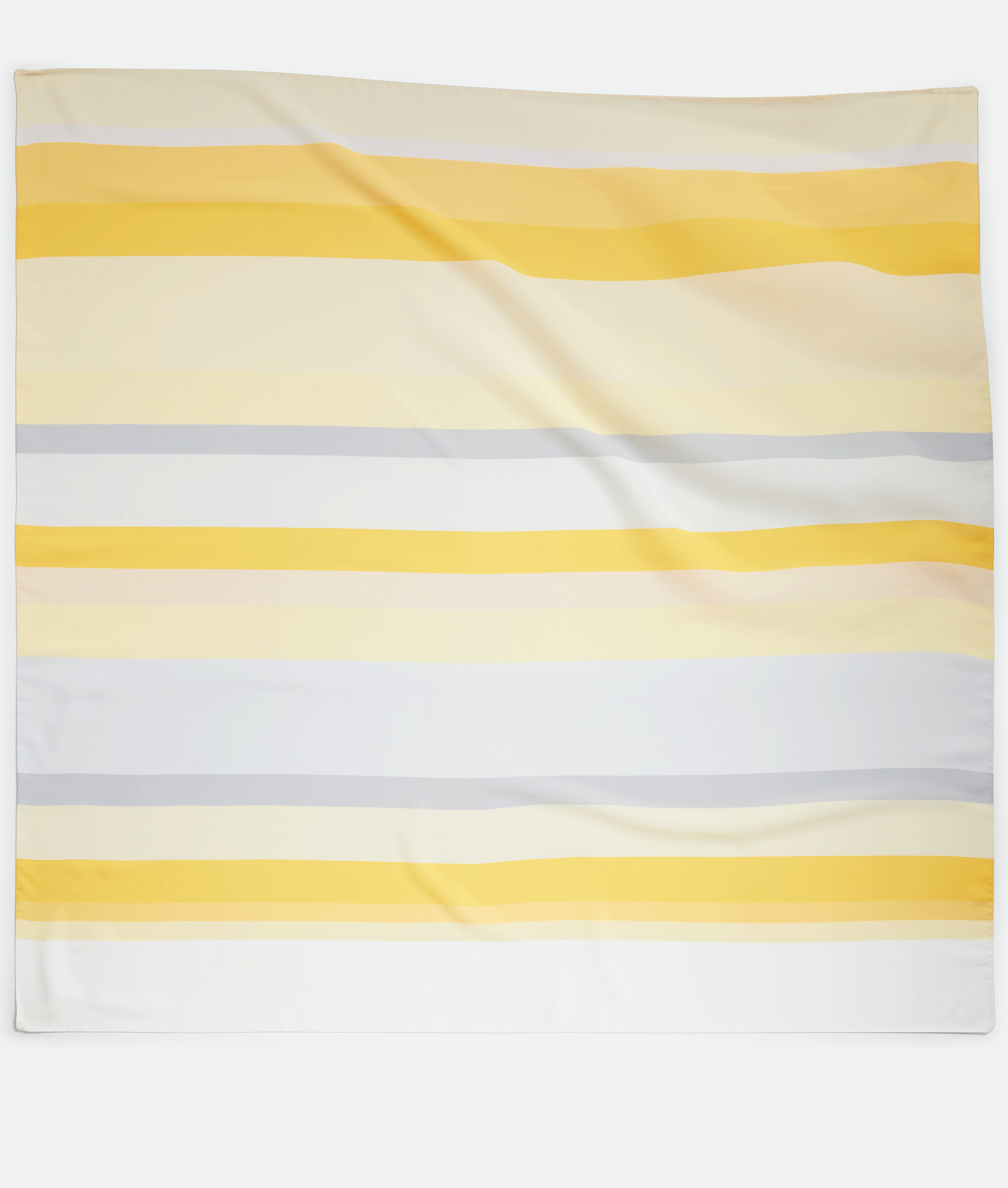 Bottega Veneta Foulard Rayé En Sergé De Soie - Yellow Multicolor - Femme - Soie