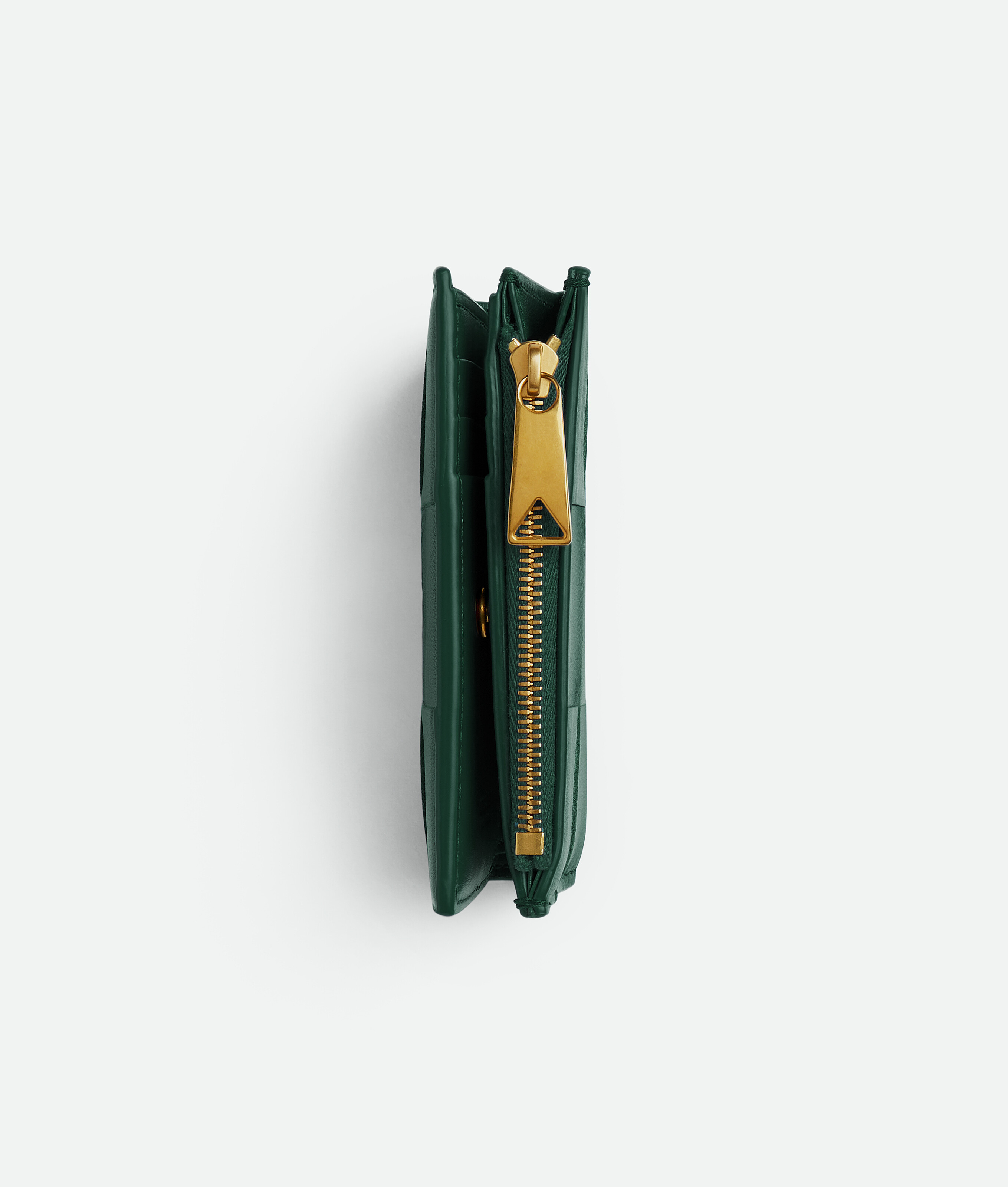 Bottega Veneta Small Cassette Bi-fold Zip Wallet In Emerald Green
