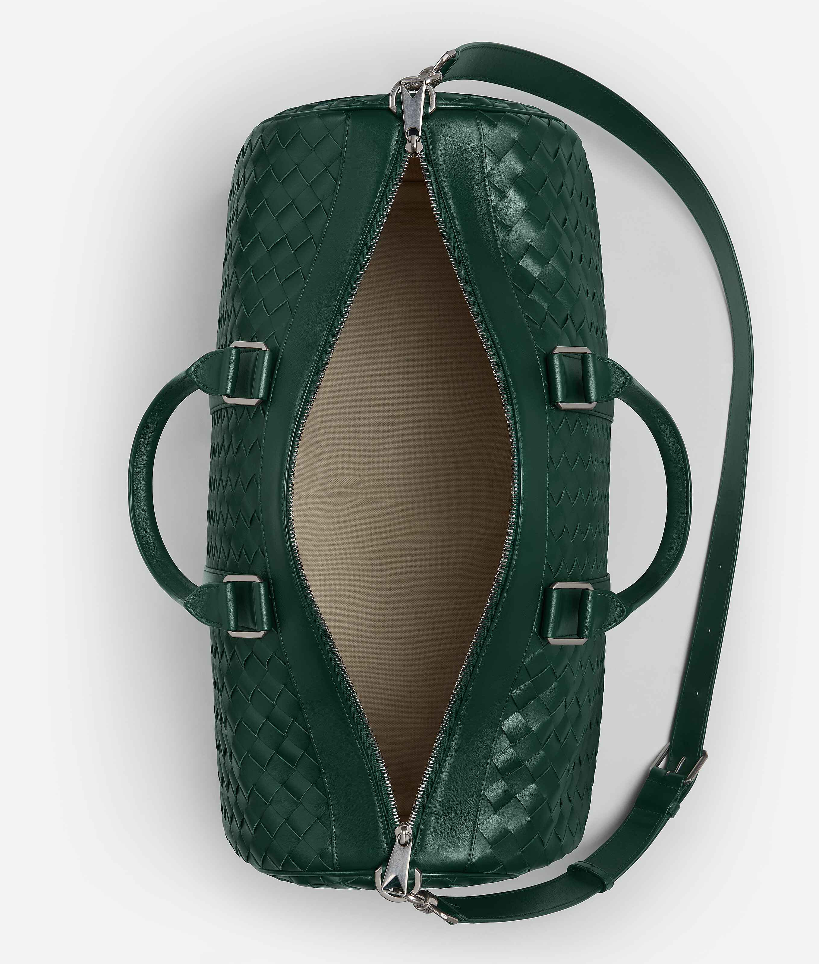 Shop Bottega Veneta Medium Intrecciato Duffle In Vert