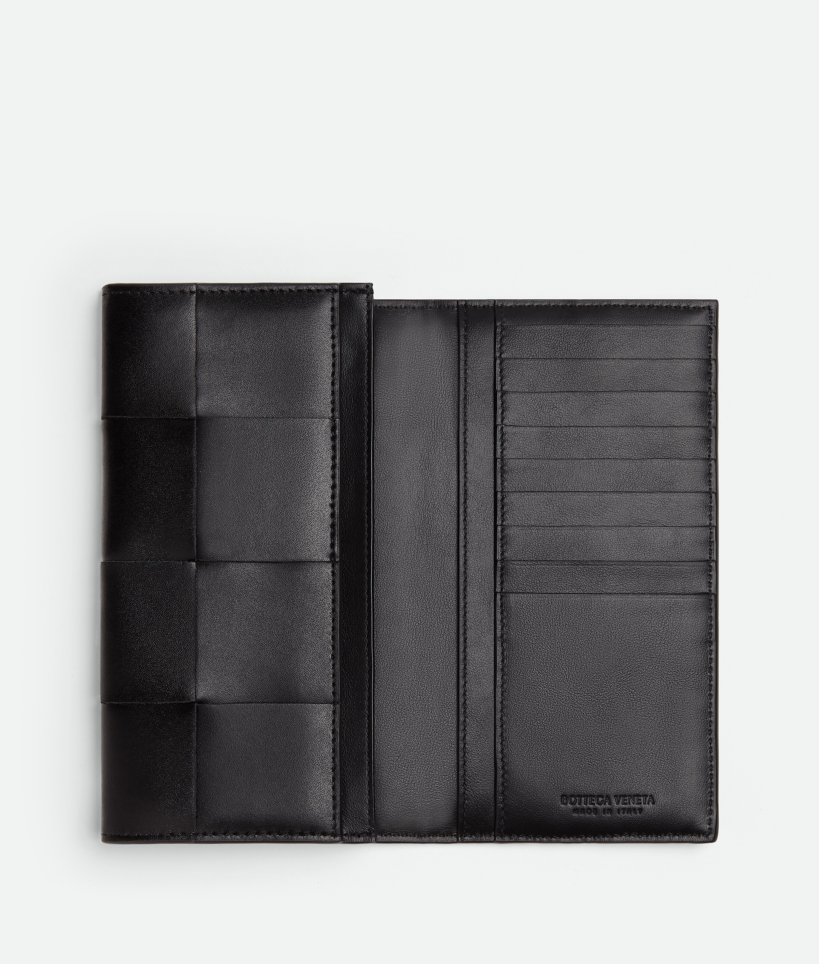 Shop Bottega Veneta Long Cassette Wallet In Black