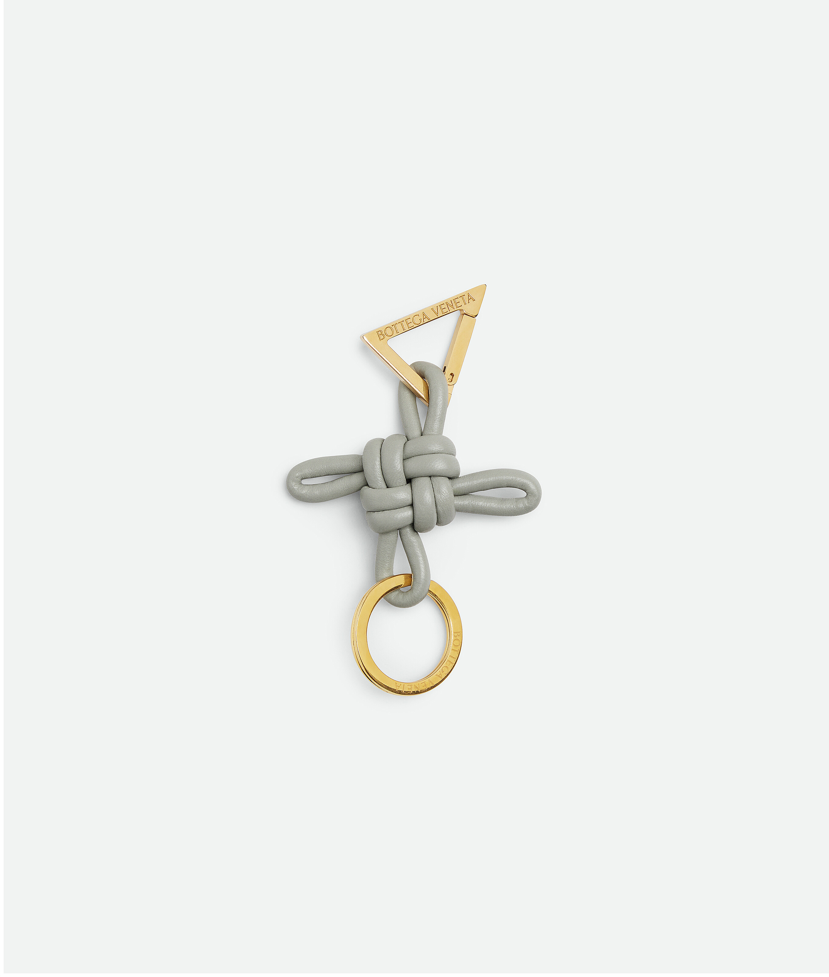 Bottega Veneta Triangle Key Ring In Grey