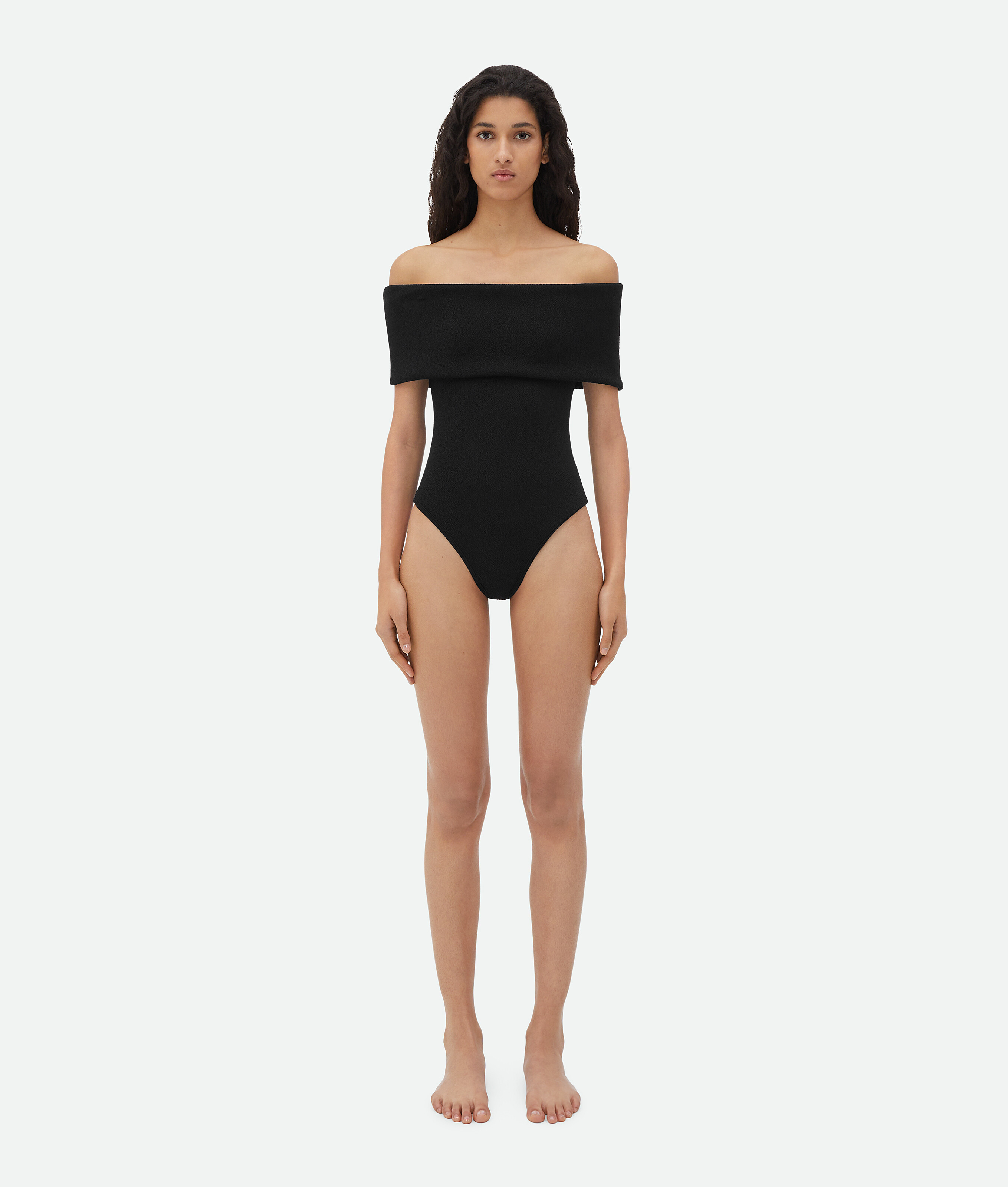 Bottega Veneta Bottega  Veneta Stretch Nylon Off-the-shoulder Swimsuit In Black