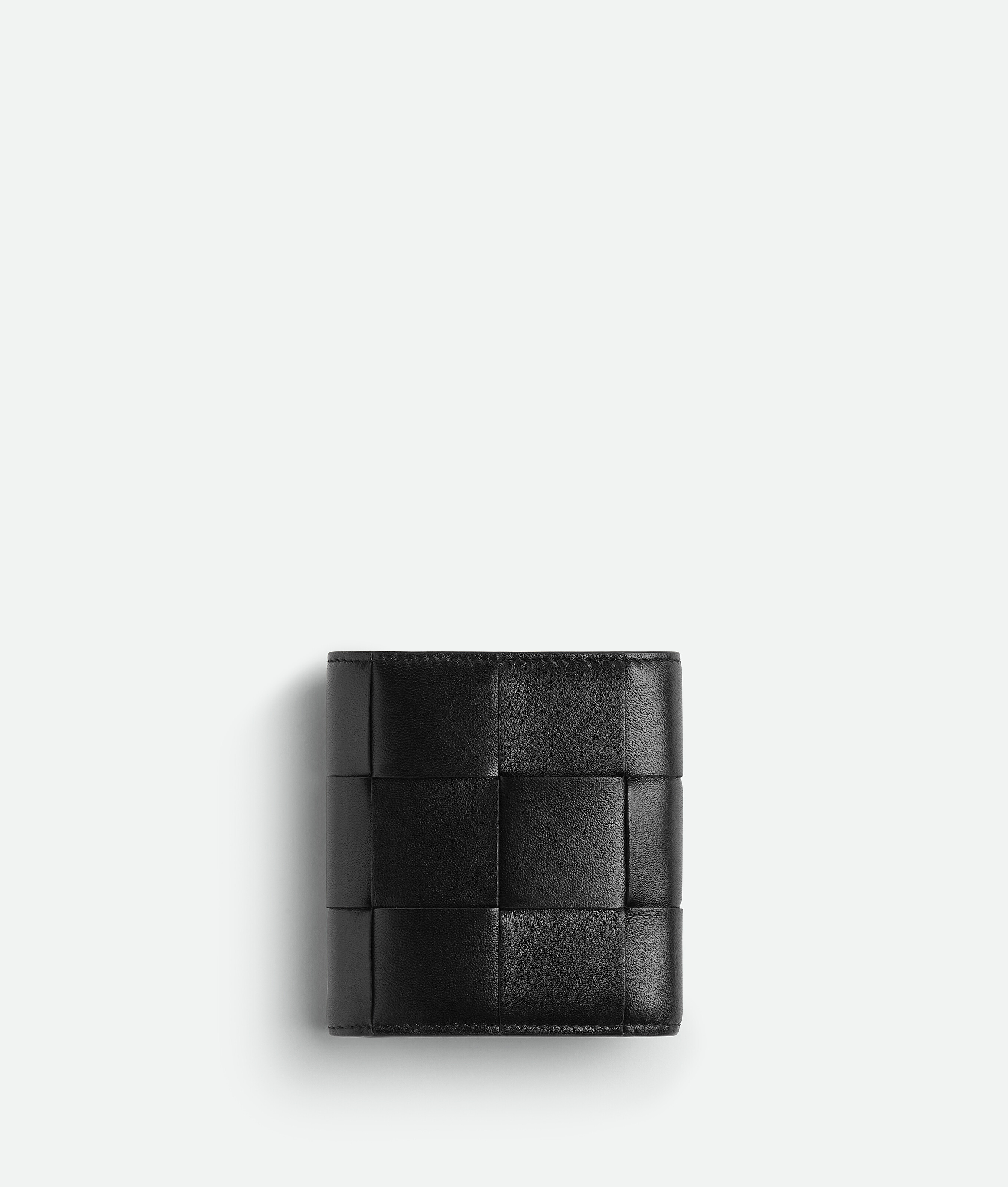 Shop Bottega Veneta Cassette Tri-fold With Origami Coin Purse In Black