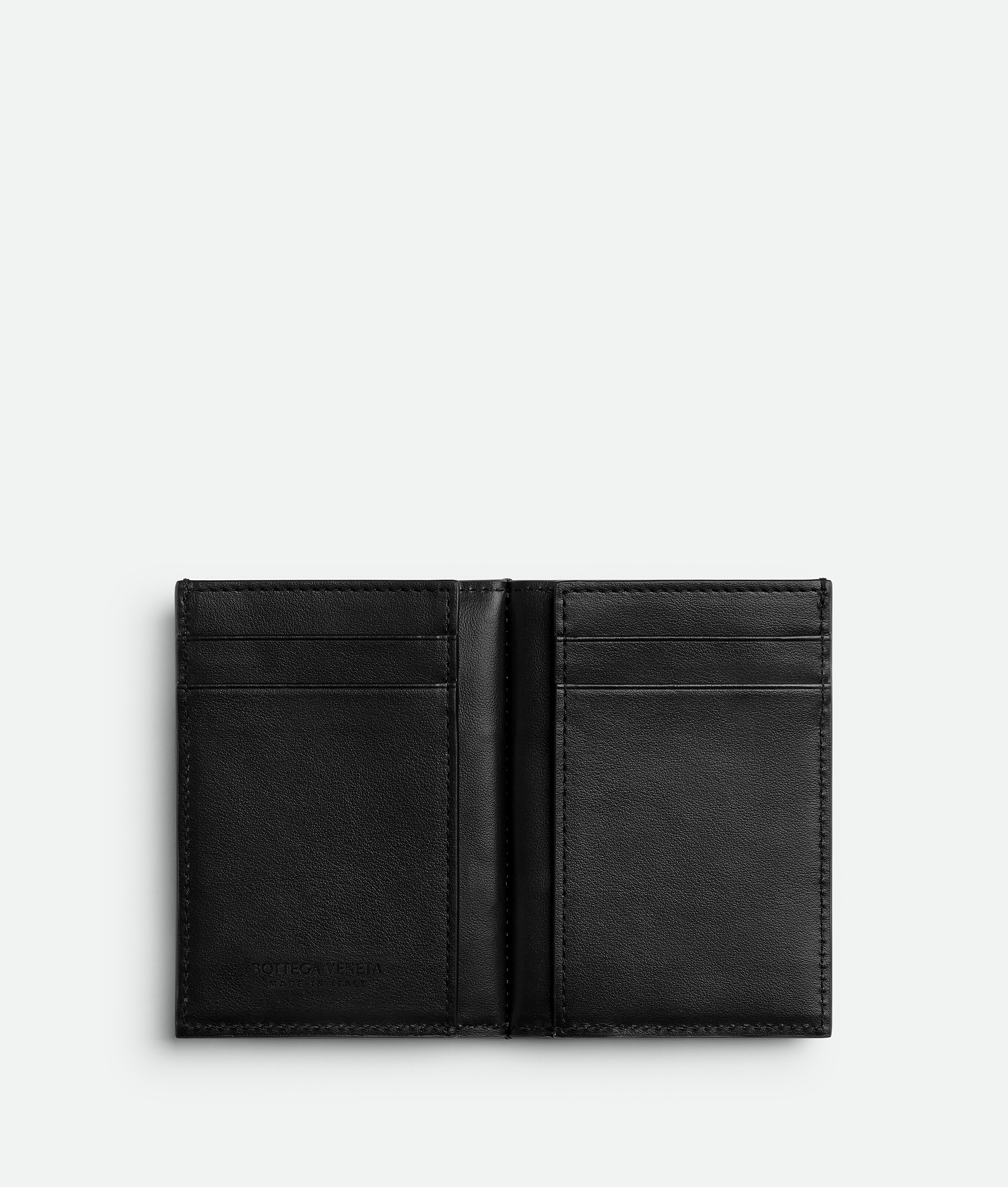 Shop Bottega Veneta Cassette Slim Flap Card Case In Black
