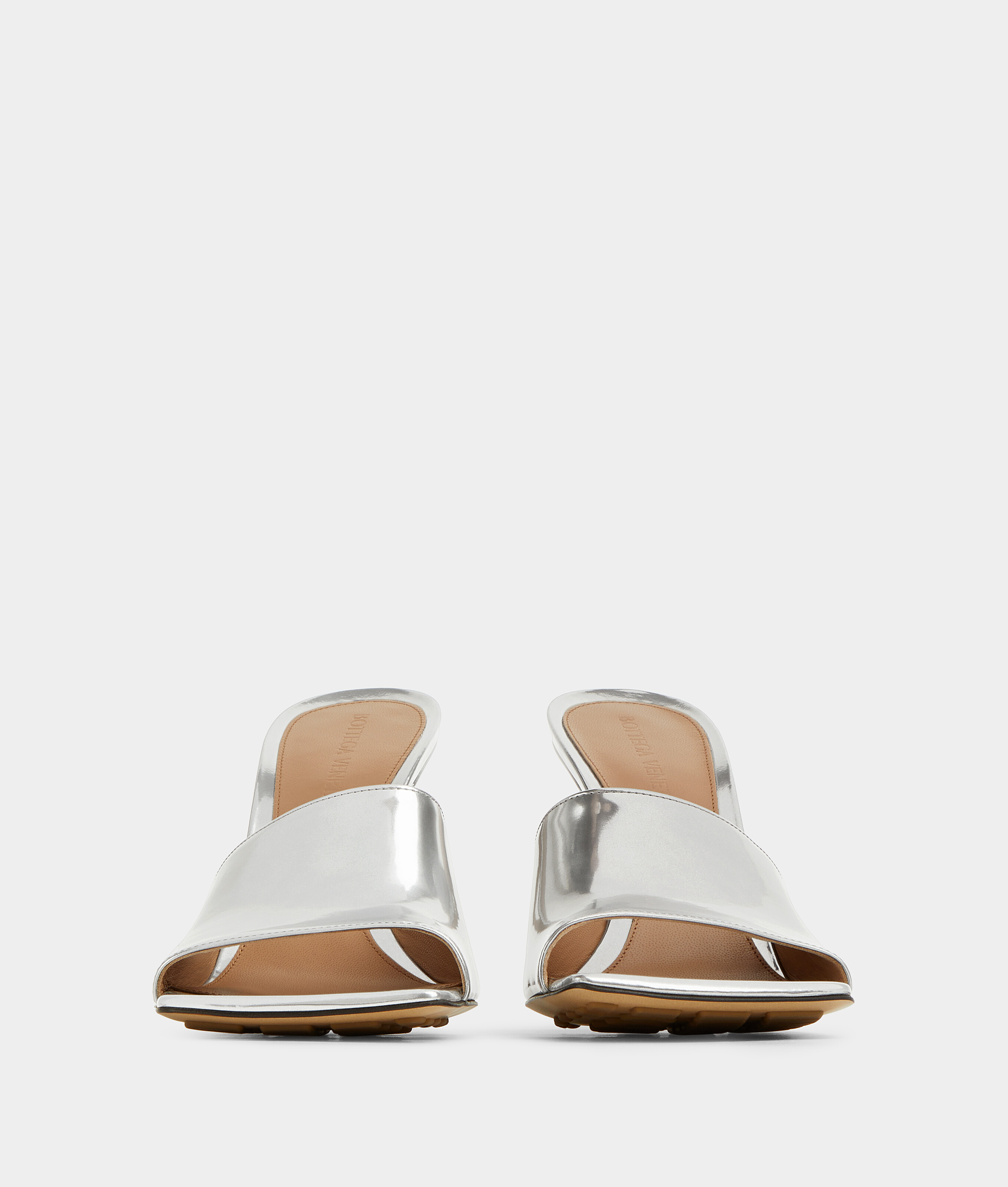 Shop Bottega Veneta Stretch Mules In Silver