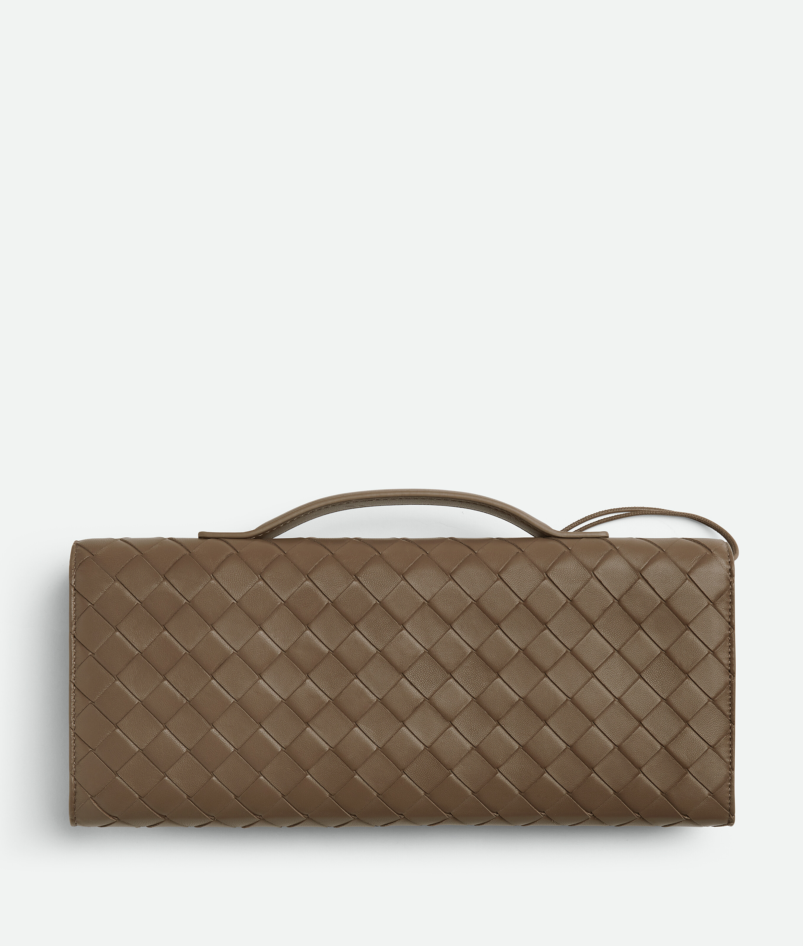 Bottega Veneta Medium Leather Andiamo Clutch Bag In Green