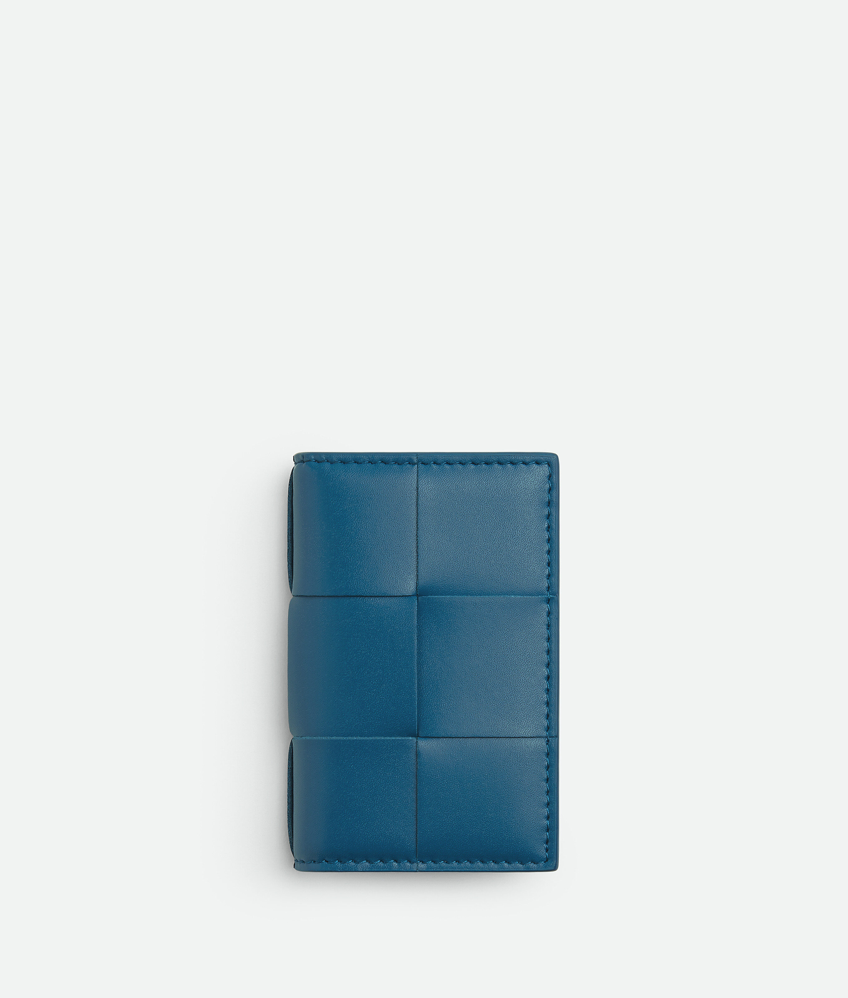 Bottega Veneta Cassette Flap Card Case In Blue