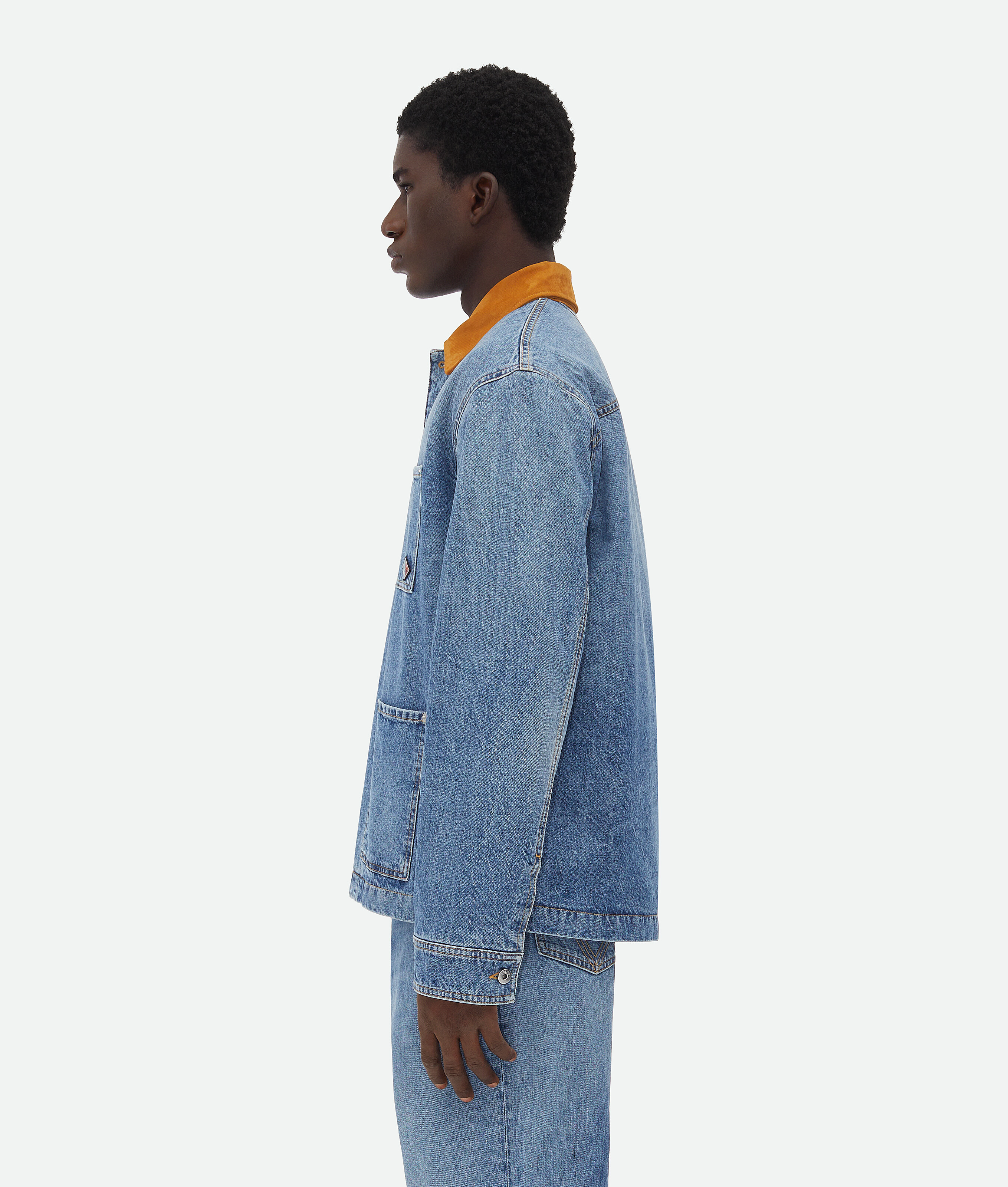 Shop Bottega Veneta Vintage Indigo Denim Jacket In Mid Blue