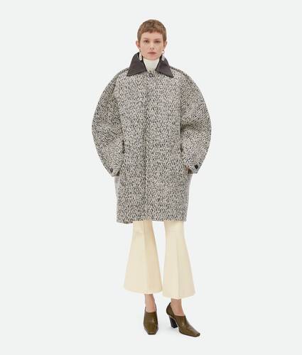 Wool Boucle Chevron Coat