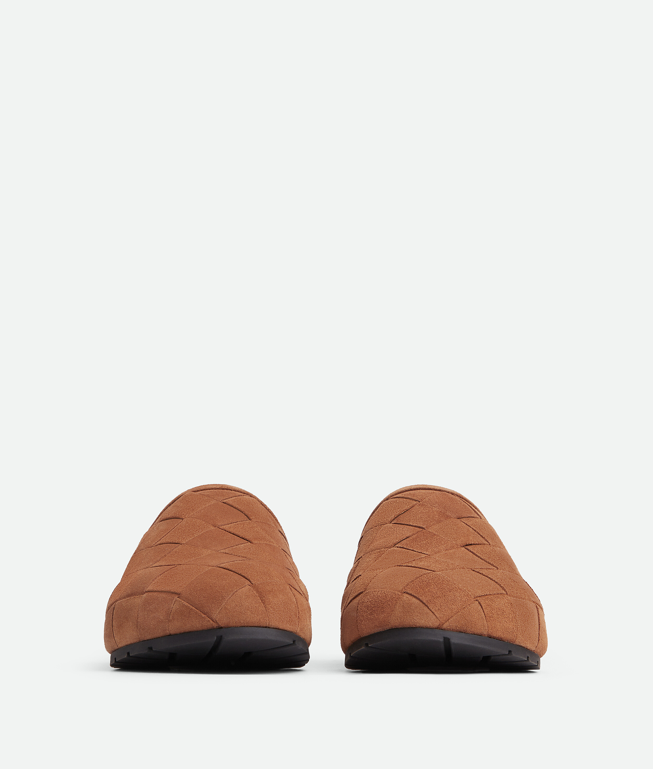 Bottega Veneta Reggie Intrecciato Suede Clogs In Caramel