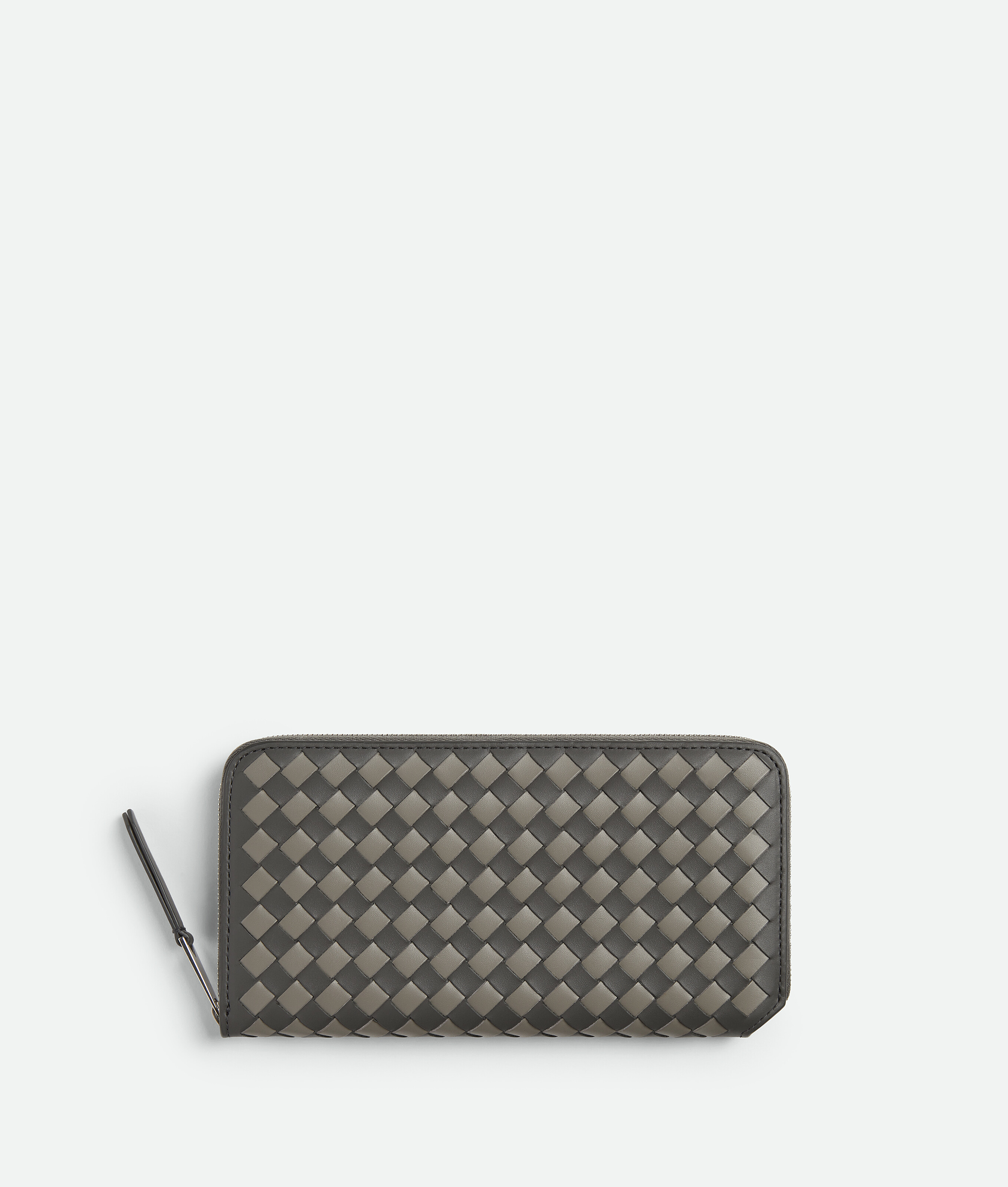 Bottega Veneta Intrecciato Piccolo Zip Around Wallet - Lapilli/drizzle - Man