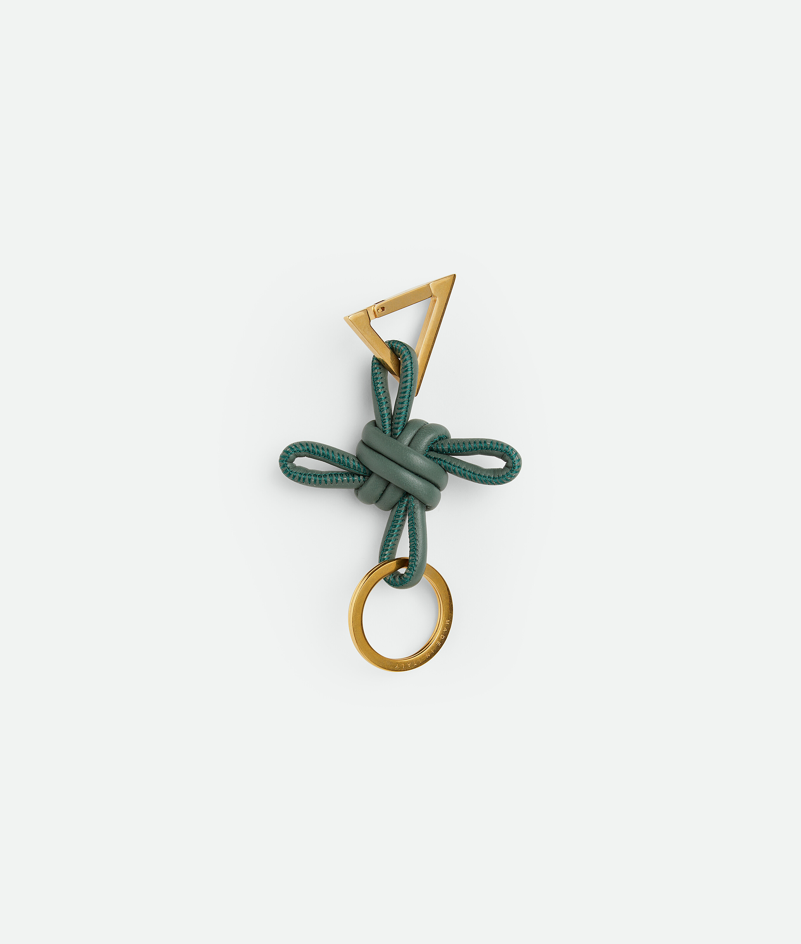 Shop Bottega Veneta Triangle Key Ring In Green