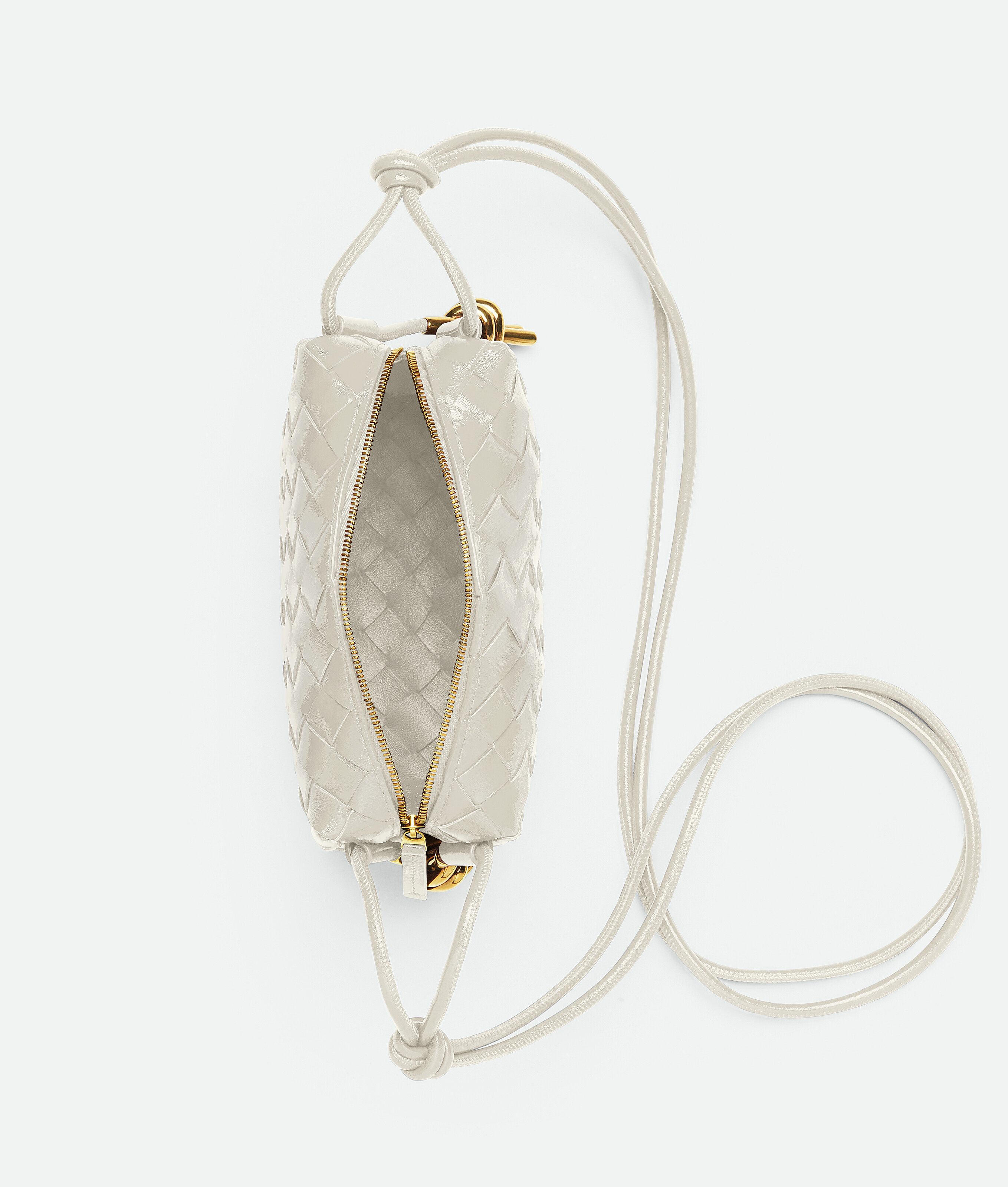 Bottega Veneta Mini Loop Metal Knots In Bone