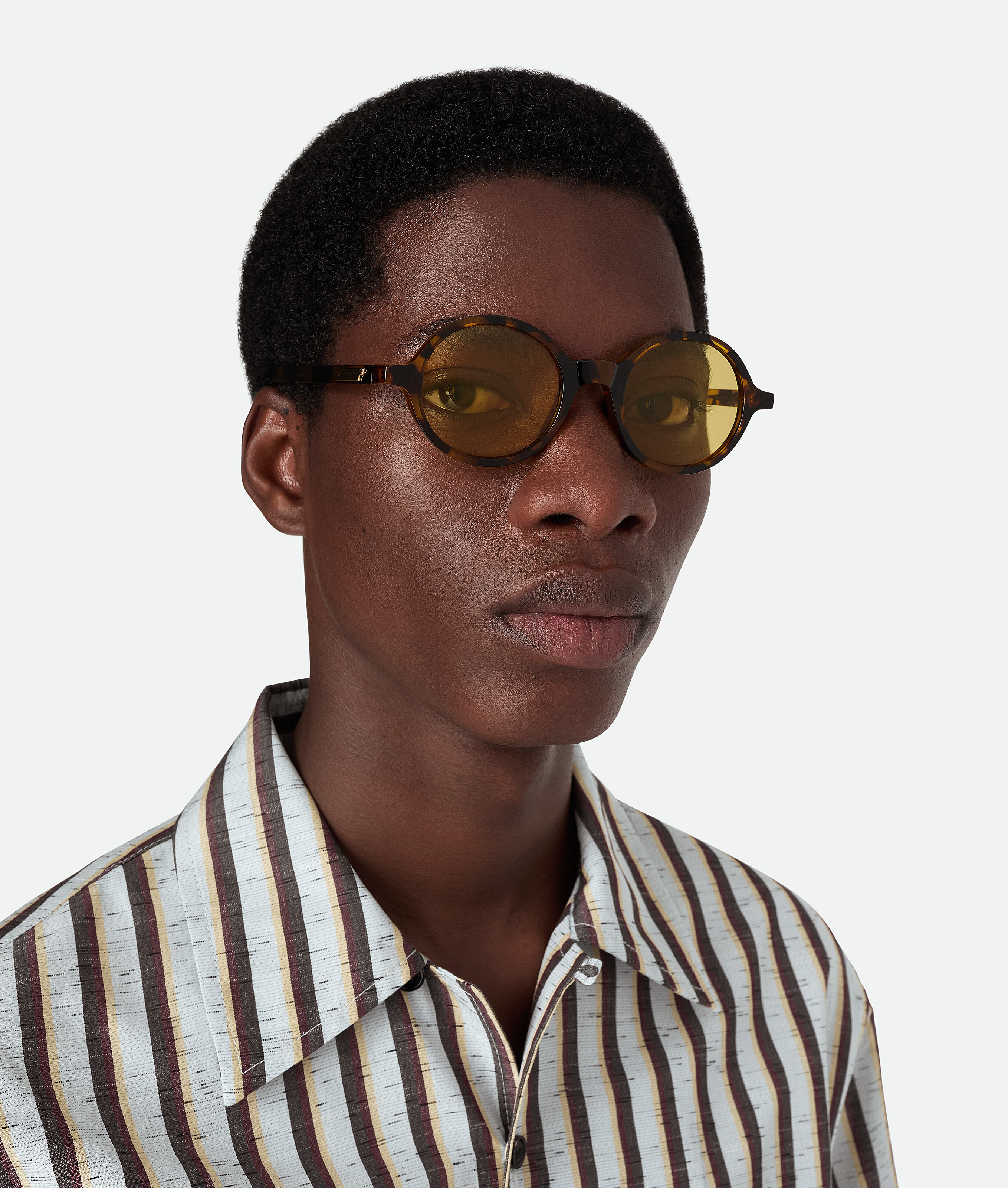 Bottega Veneta Classic Round Sunglasses - Brown - Unisex -