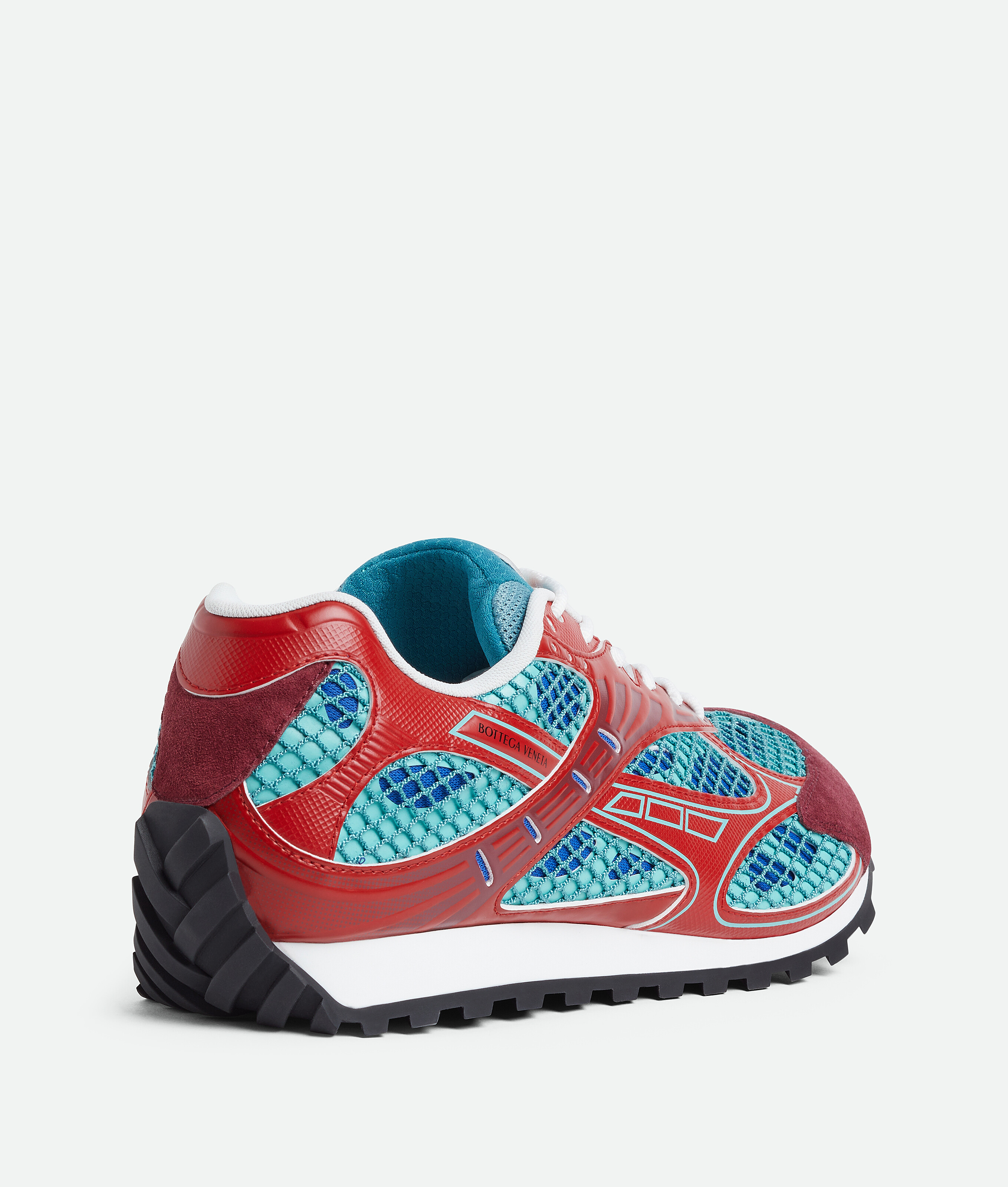 Bottega Veneta Orbit Lace-up Sneakers In Turquoise/cherry