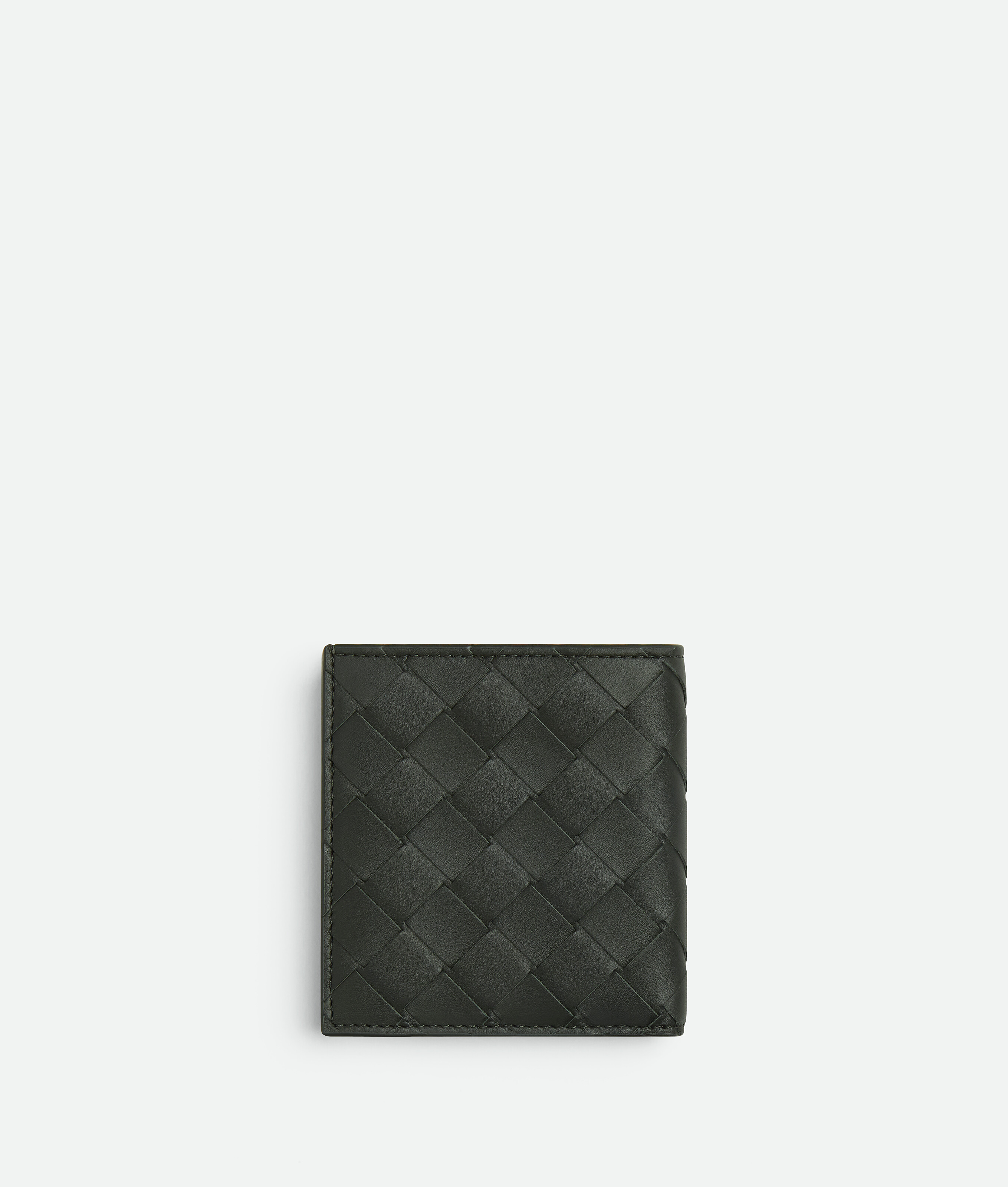 Shop Bottega Veneta Intrecciato Slim Bi-fold Wallet In Green