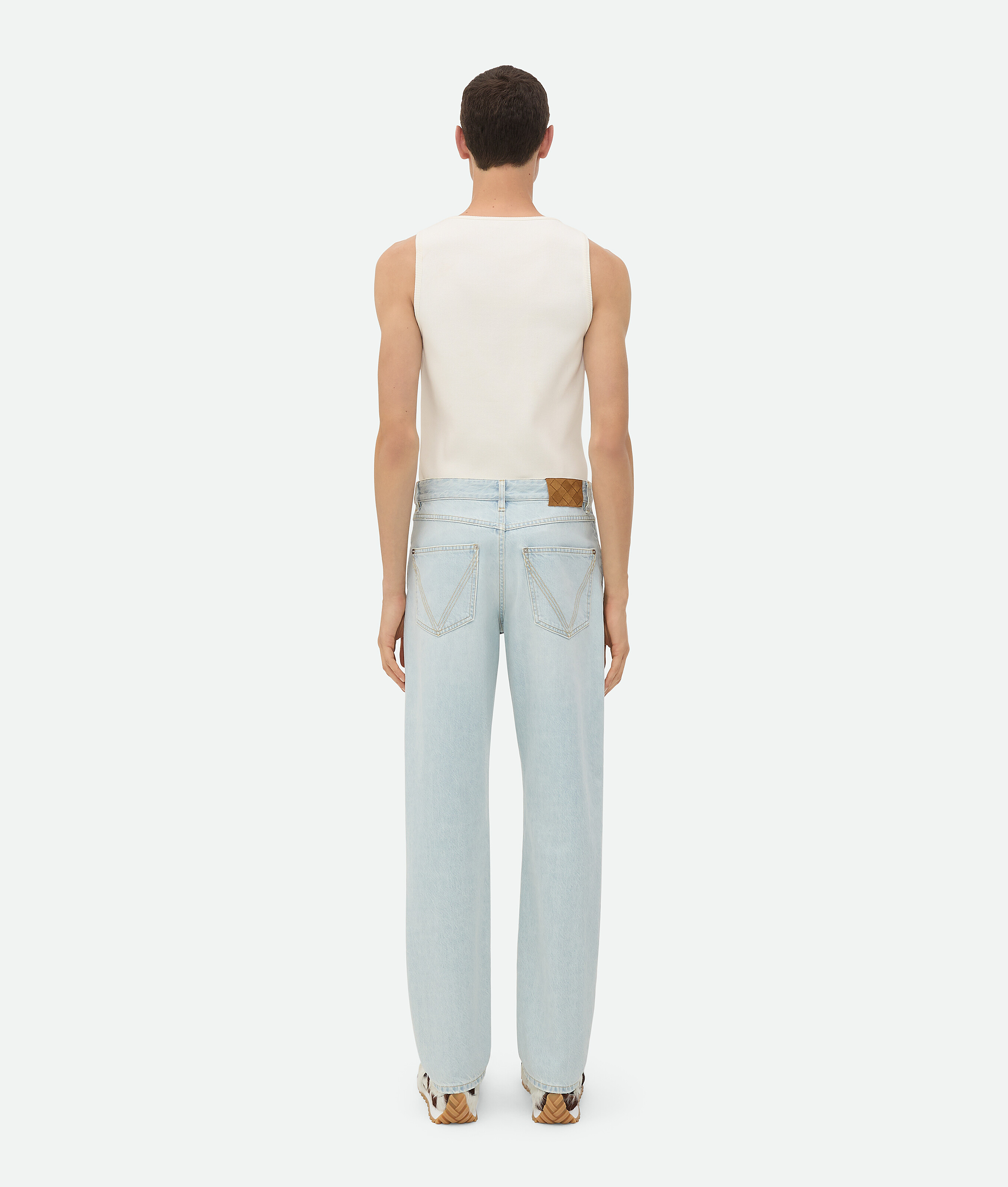 Bottega Veneta Extra Bleached Straight Jeans In Light Blue