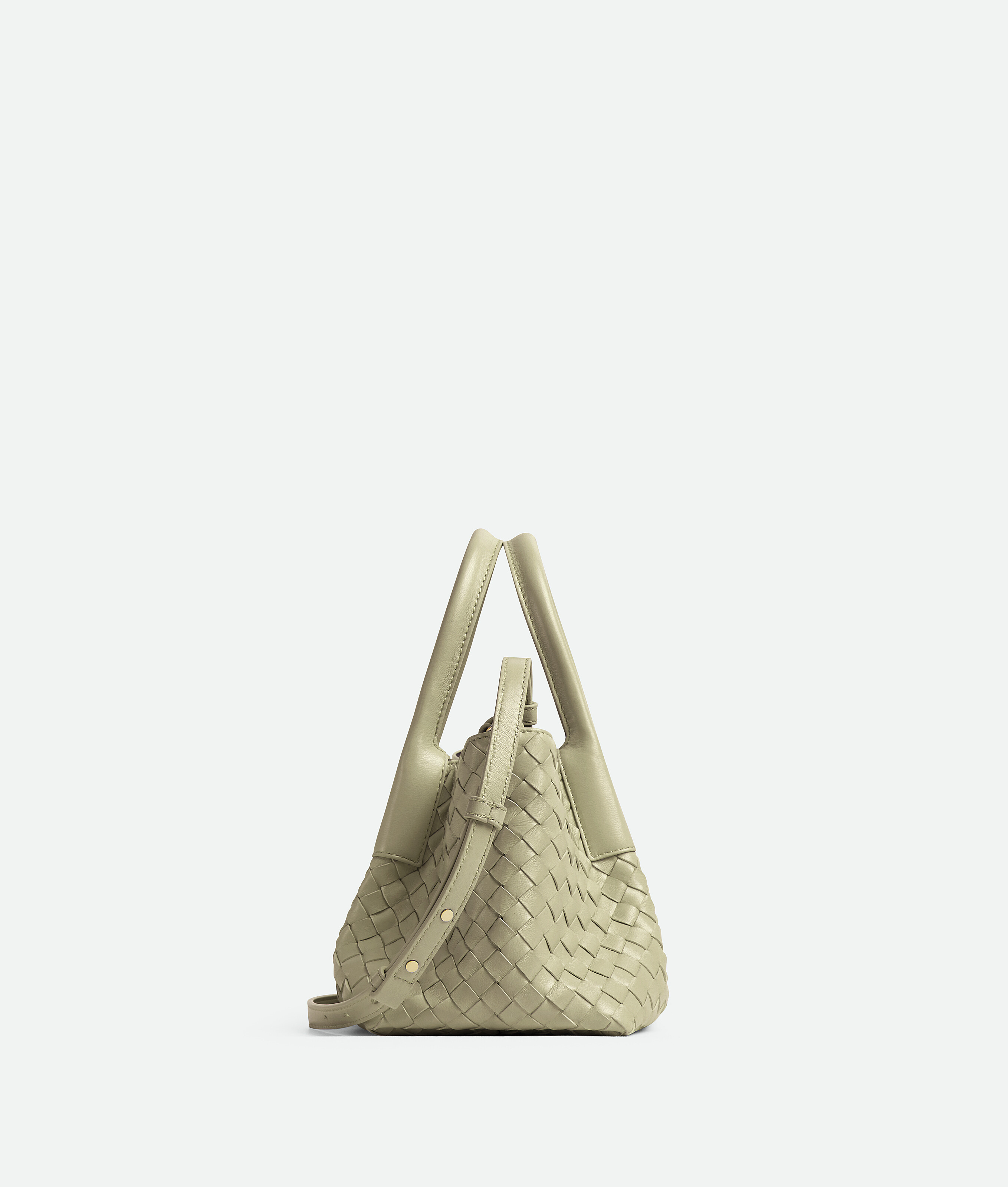Bottega Veneta Small Leather Intrecciato Pinacoteca Tote Bag In Green