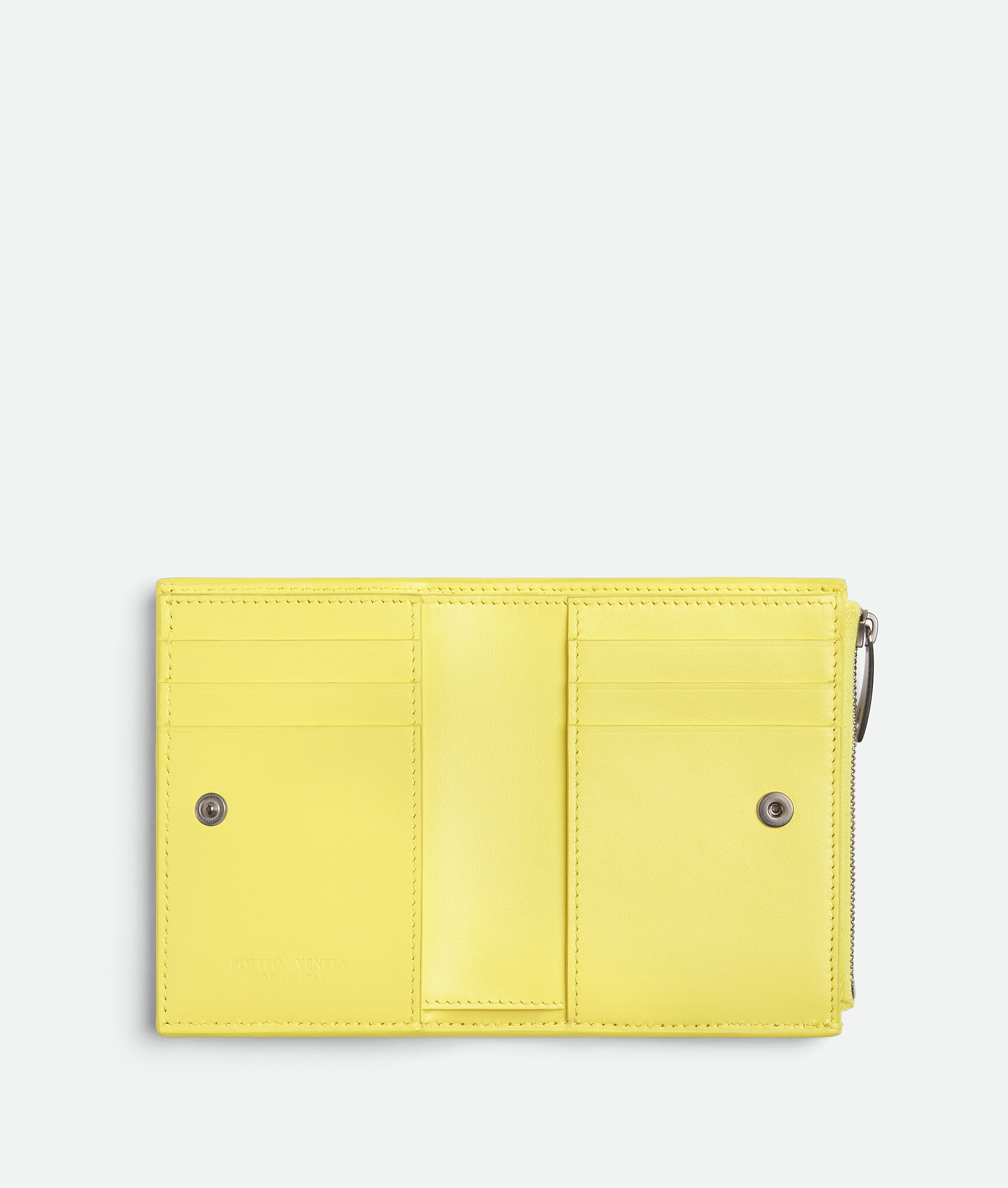 Shop Bottega Veneta Small Cassette Bi-fold Zip Wallet In Yellow