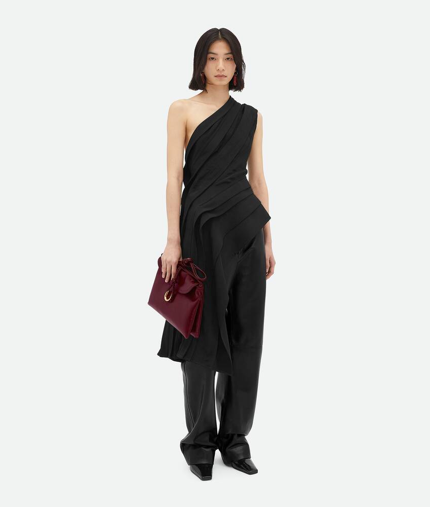 Display a large version of the product image 4 - Leather Rounded Leg Trousers