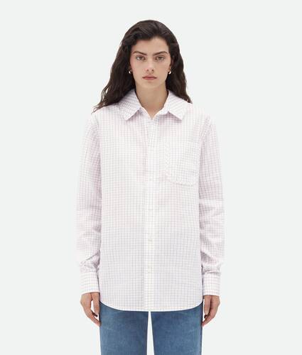 Display a large version of the product image 1 - Crisp Cotton Silk Check Bandana Shirt