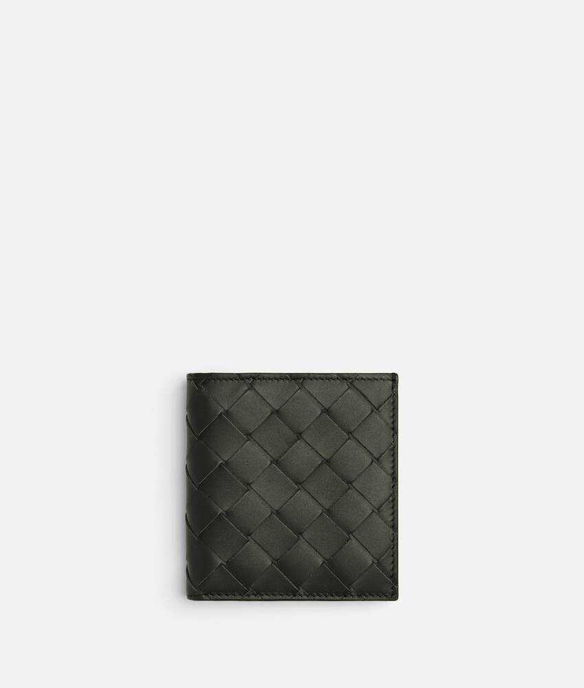 Bottega Veneta® Men's Intrecciato Slim Bi-Fold Wallet in Dark