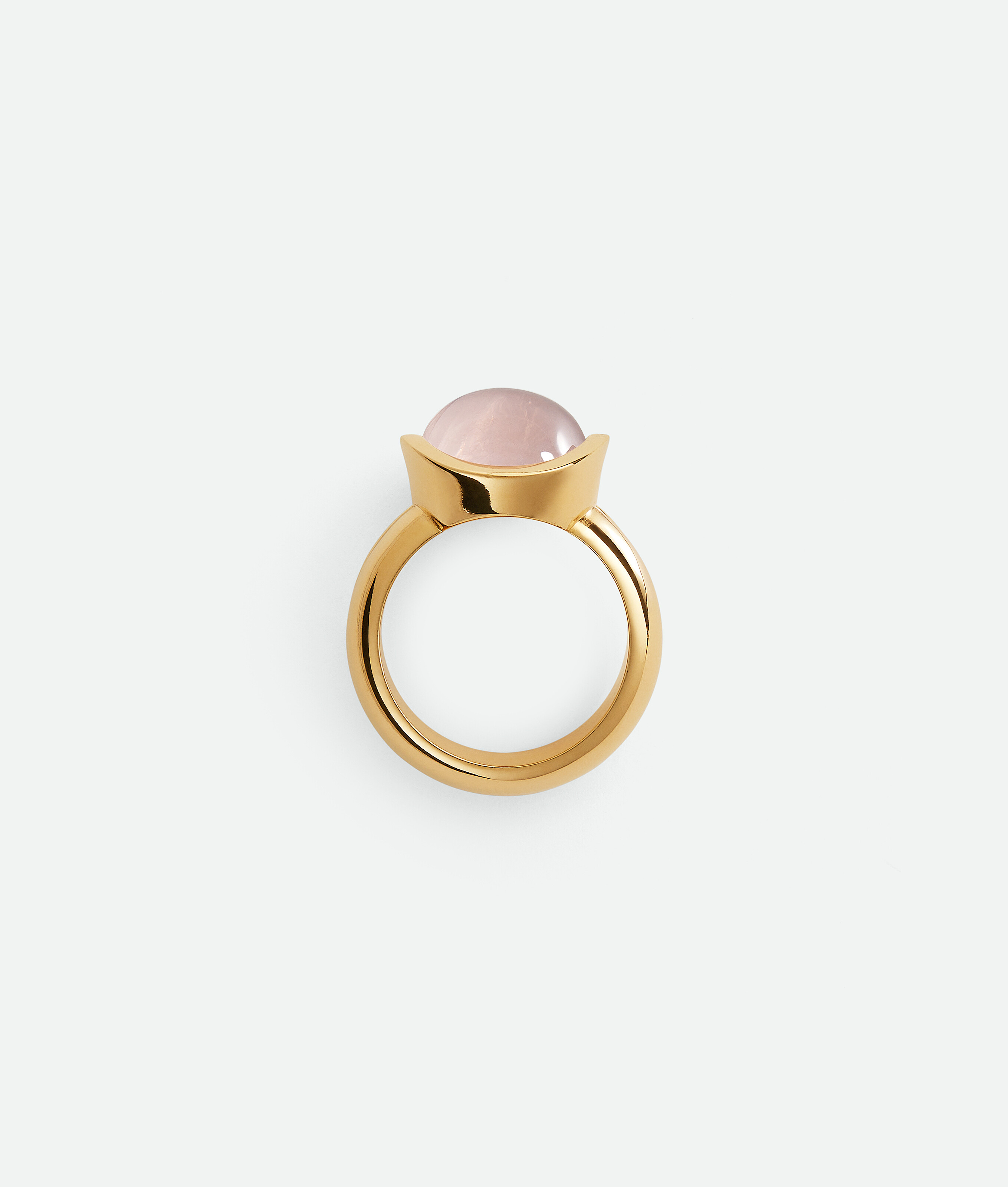 Bottega Veneta Bague Ellipse Petit Format In Pink Quartz