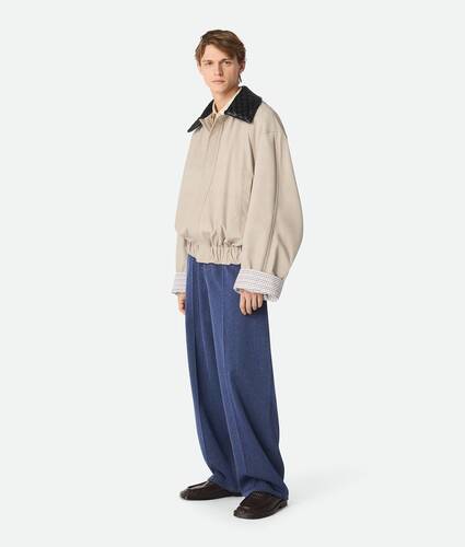 Blouson en cuir imprimé chino