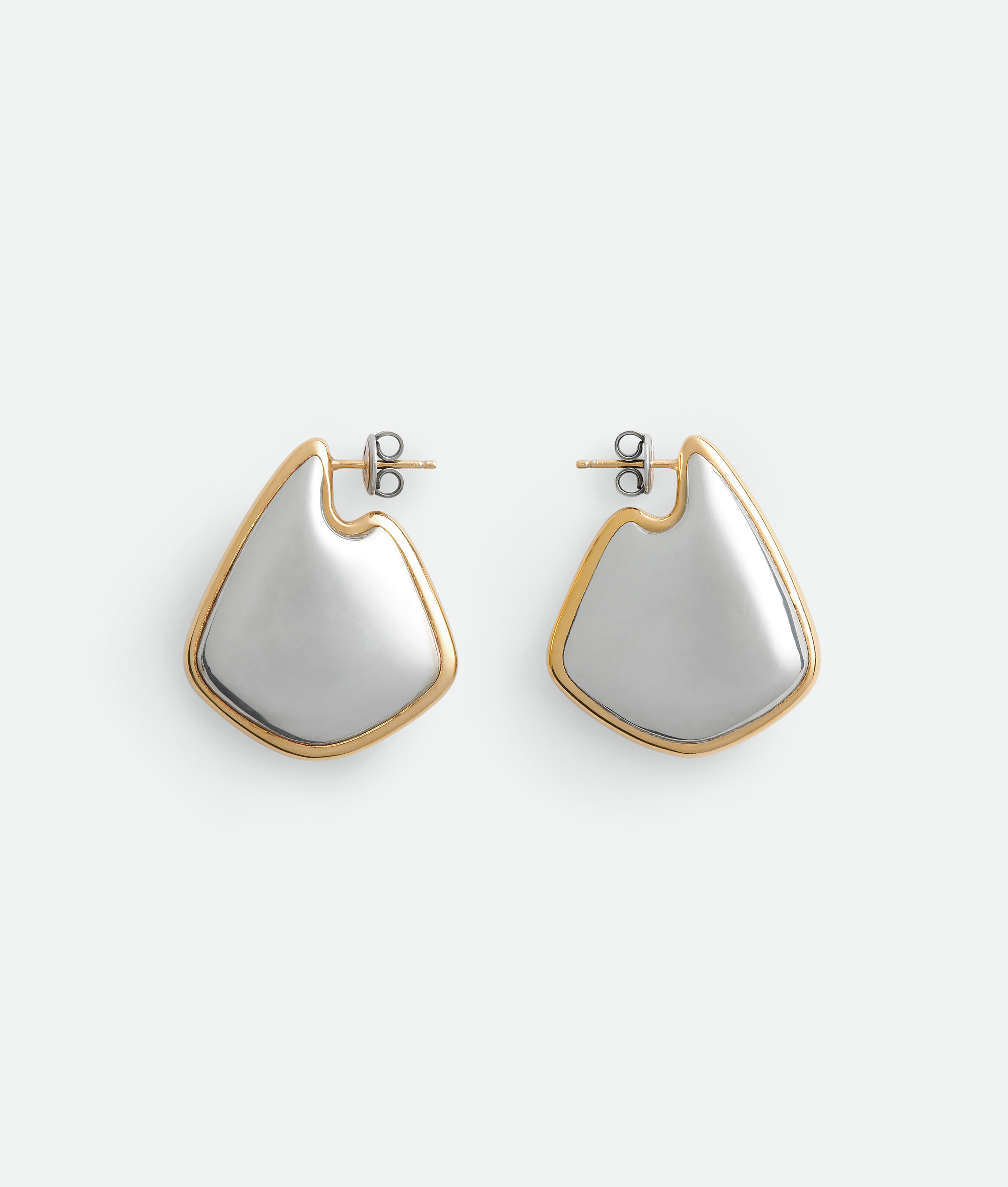 Bottega Veneta Small Fin Earrings In Silver/yellow Gold