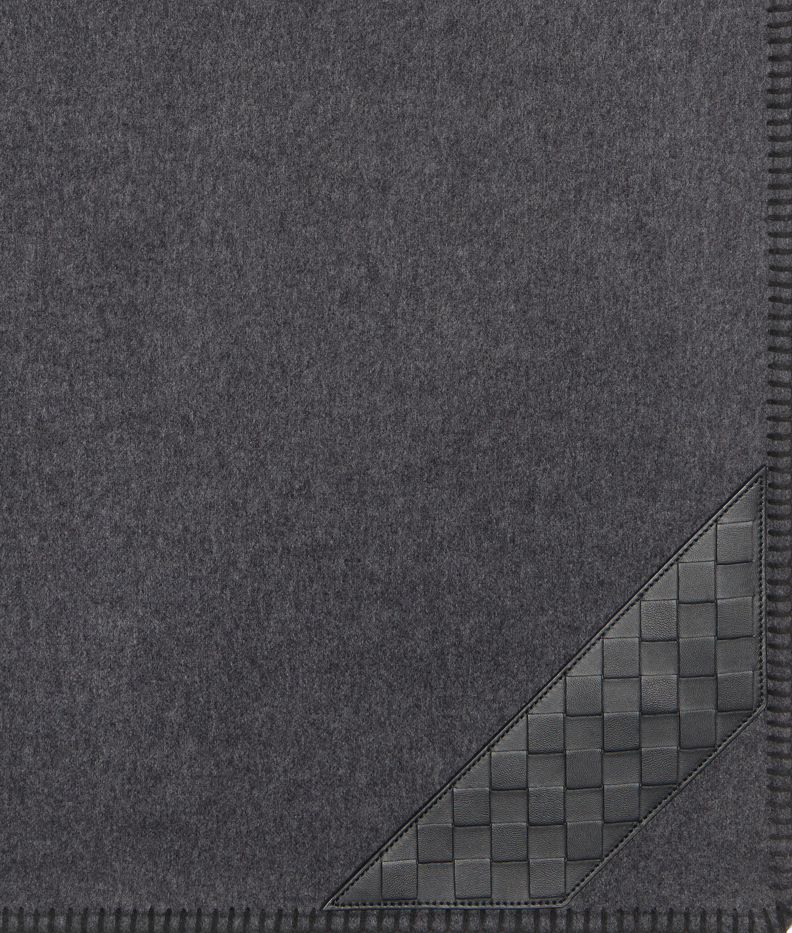 Bottega Veneta Intrecciato Patch Blanket In Grey/black