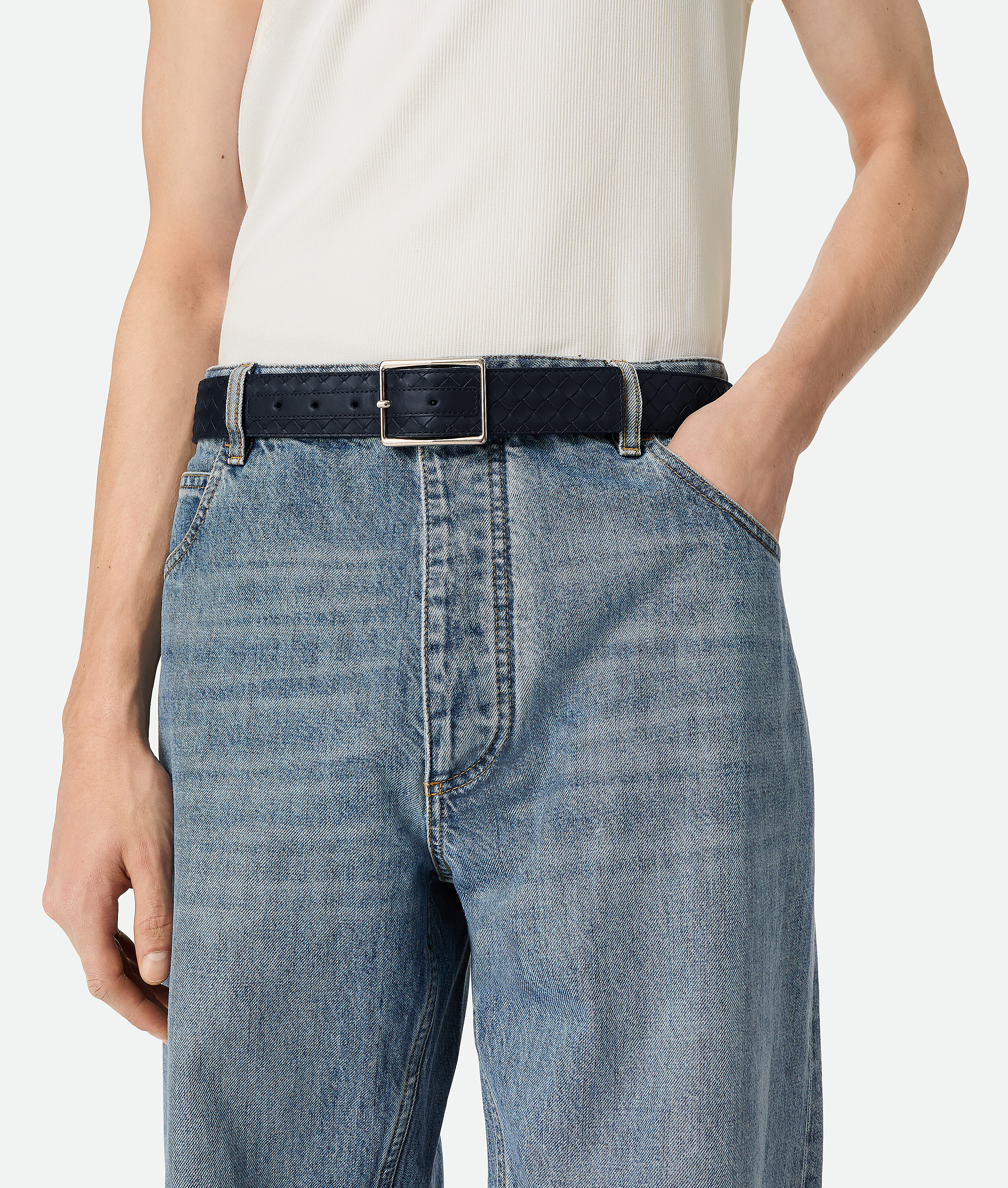 Bottega Veneta Ceinture Intrecciato Piccolo In Space