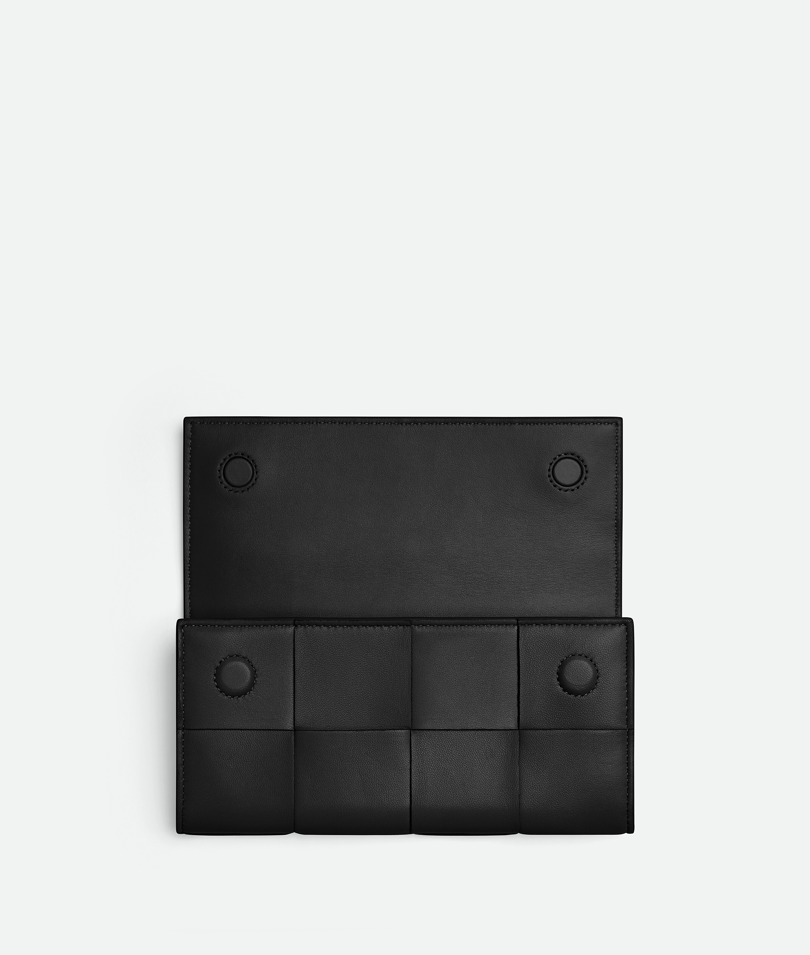 Shop Bottega Veneta Flap Wallet In Black