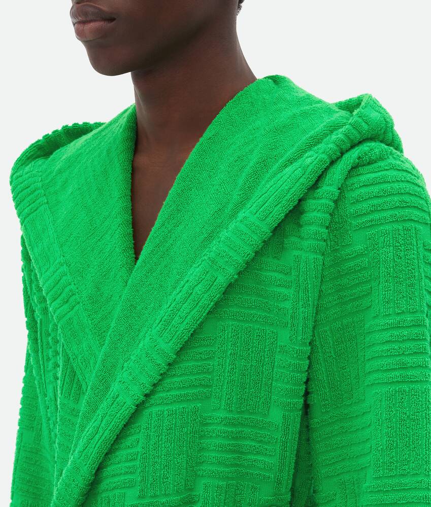 Bottega Veneta® Women's Intreccio Pattern Cotton Bathrobe in Grass