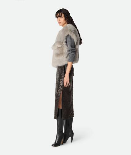 Kurze Weste aus Toscana Shearling