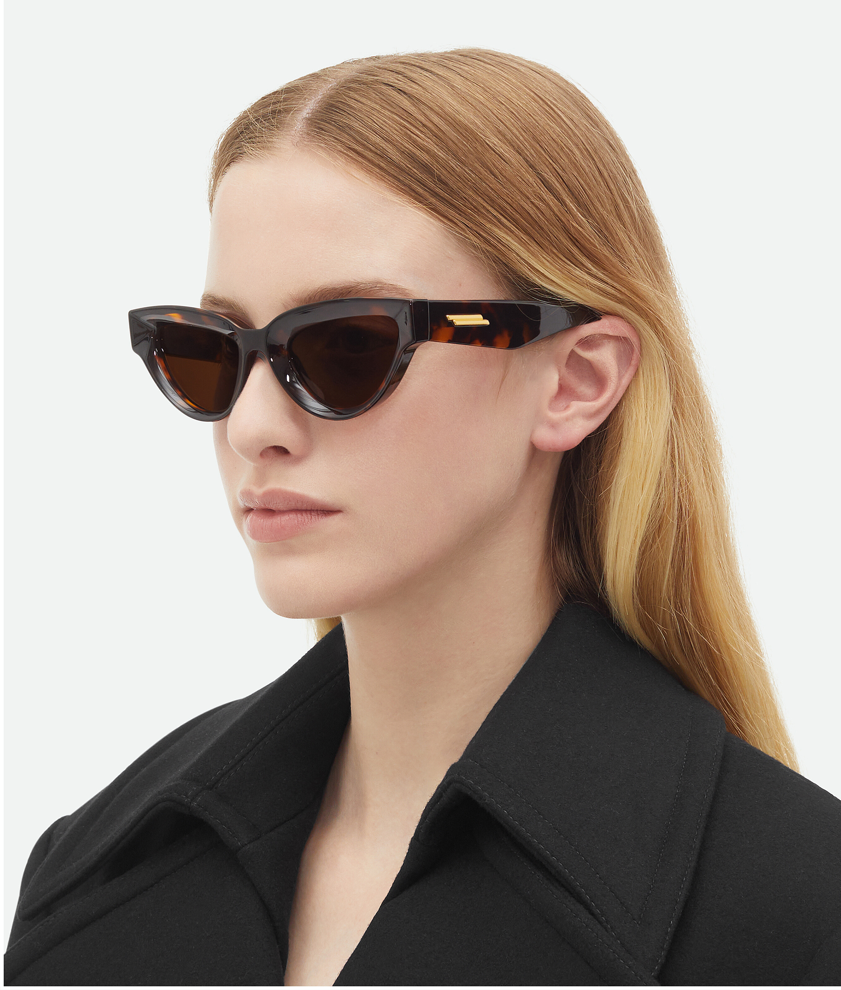Shop Bottega Veneta Sharp Cat Eye Sunglasses In Brown